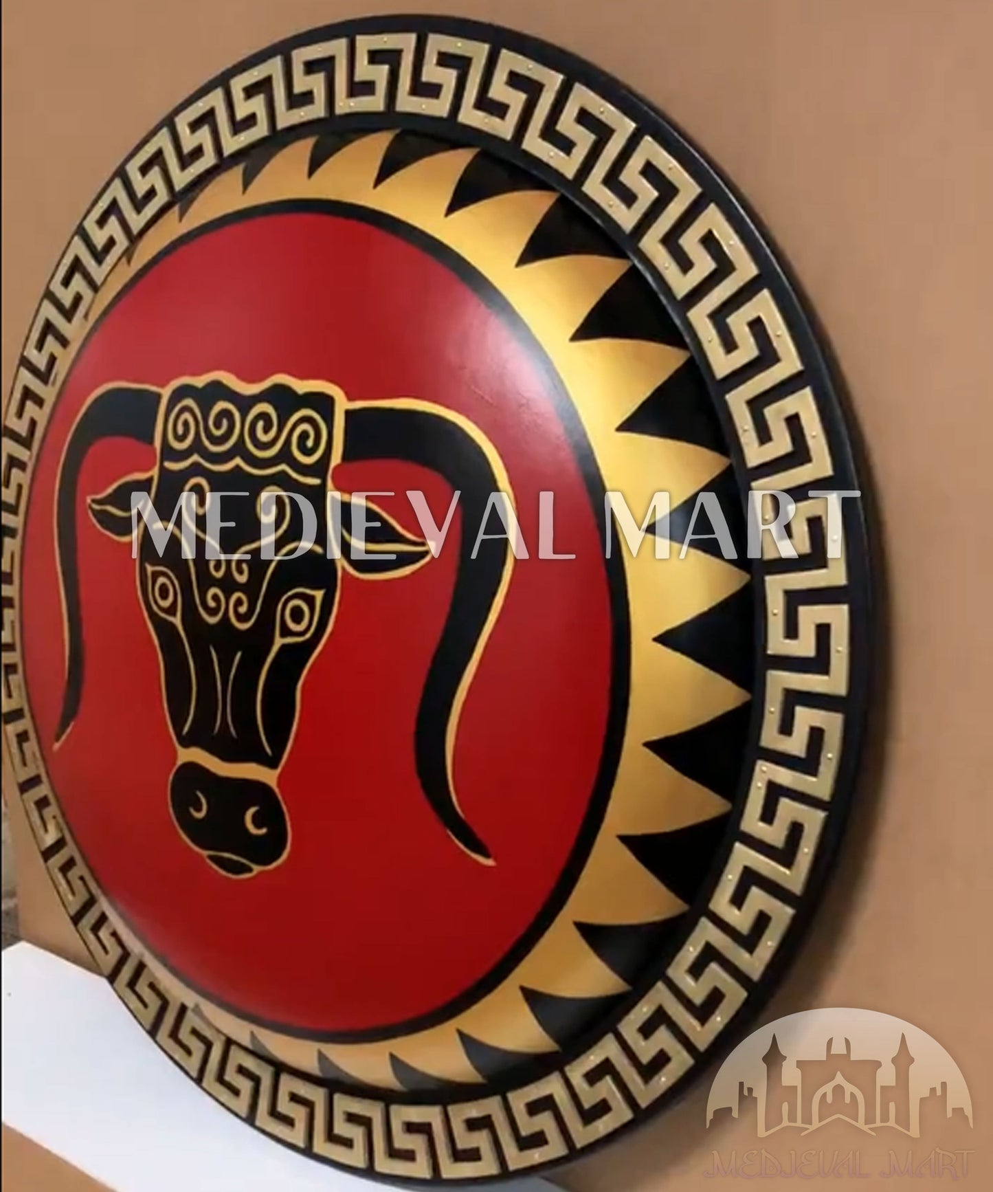 MEDIEVALMART FR Bouclier Viking Iconique Jarl Borg à Pointes en Fer – Bouclier Viking Battleworn | Cadeau pour Papa