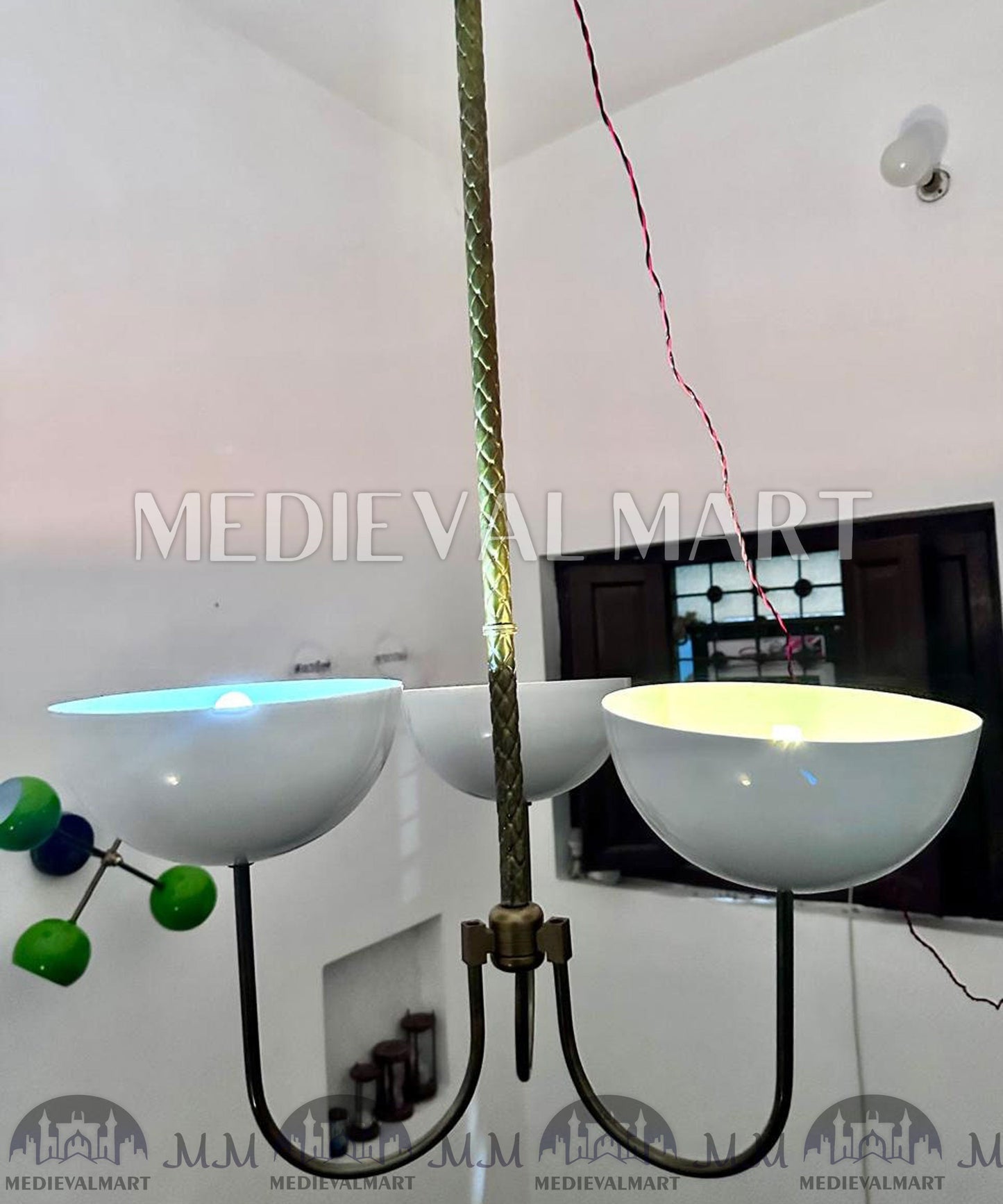 MEDIEVALMART FR Ensemble De Gantelets Dorés Inspirés De Sauron Witcher LOTR Avec Étoile Bleue – Gants D’Armure Cosplay