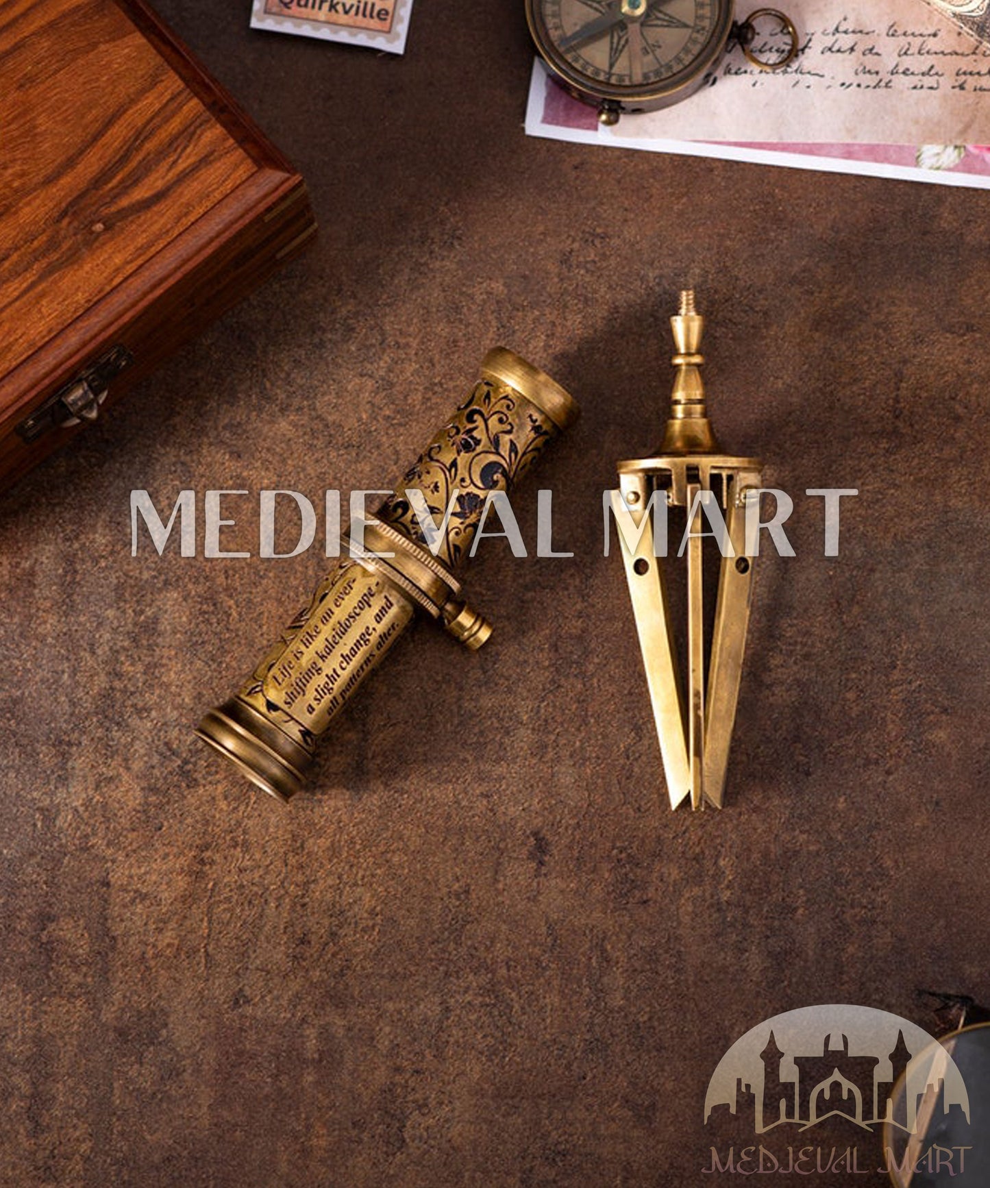 MEDIEVALMART FR Bouclier Médiéval Templier Inspiré de la Croix Zelda & Diable en Bois – Finition Bleue & Or | Cadeau pour Noël