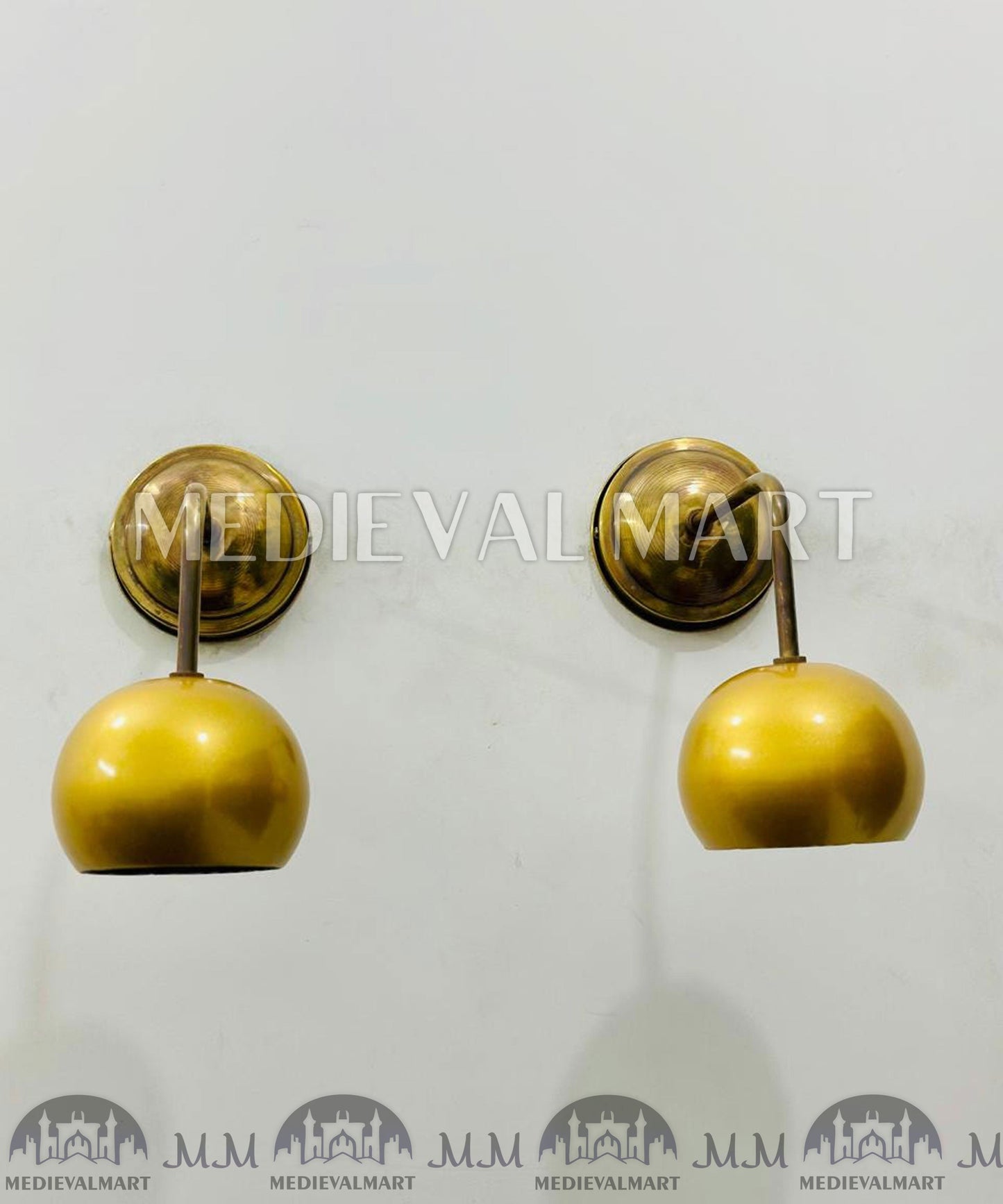 MEDIEVALMART FR Applique Murale À Double Cône En Laiton Marron, Lampe De Coiffeuse Fabriquée À La Main