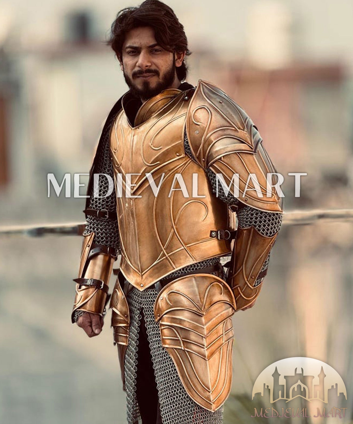 MEDIEVALMART FR Armure Médiévale de l’Empire Romain Kastenbrust – Armure Complète en Plaques avec Épée Alexander (ROA 1332)