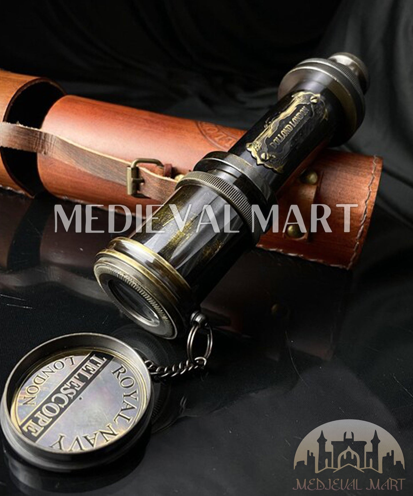 MEDIEVALMART FR Bouclier Médiéval Templier Inspiré de la Croix Zelda & Diable en Bois – Finition Bleue & Or | Cadeau pour Noël