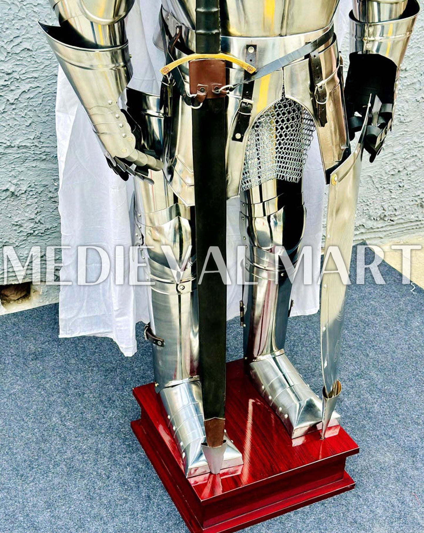 MEDIEVALMART FR Armure Médiévale de l’Empire Romain Kastenbrust – Armure Complète en Plaques avec Épée Alexander (ROA 1332)