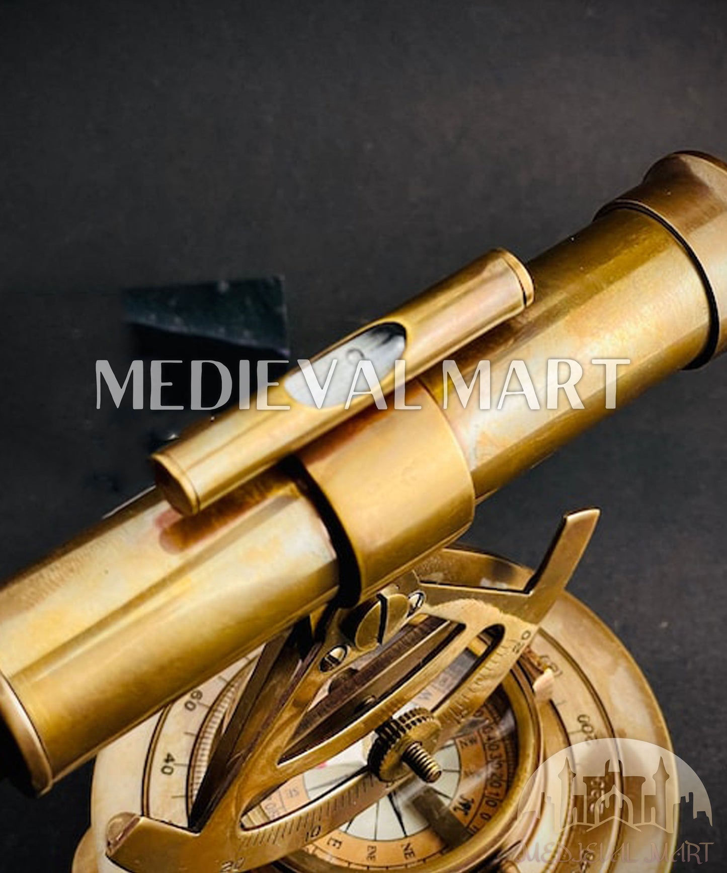 MEDIEVALMART FR Longue-Vue Nautique Antique 50X en Laiton – Télescope Portable de 18" pour Décoration Nautique