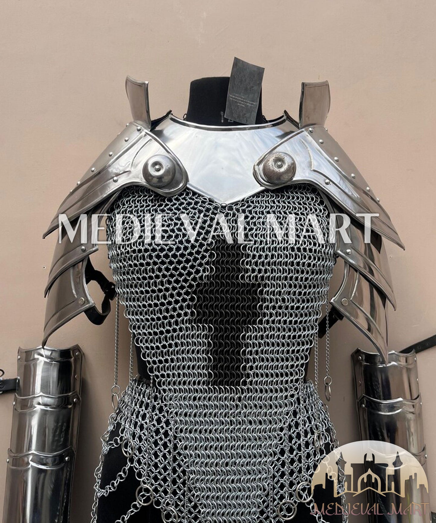 MEDIEVALMART FR Armure de Combat du XIVe Siècle – Ensemble Complet d’Armure de Buhurt avec Bassinet Klappvisor & Épée