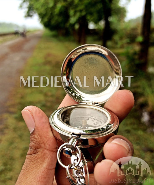 MEDIEVALMART FR Boussole Nautique Vintage Trip Gear en Laiton – Finition Or Brillant avec Base en Bois | Cadeau pour Maman