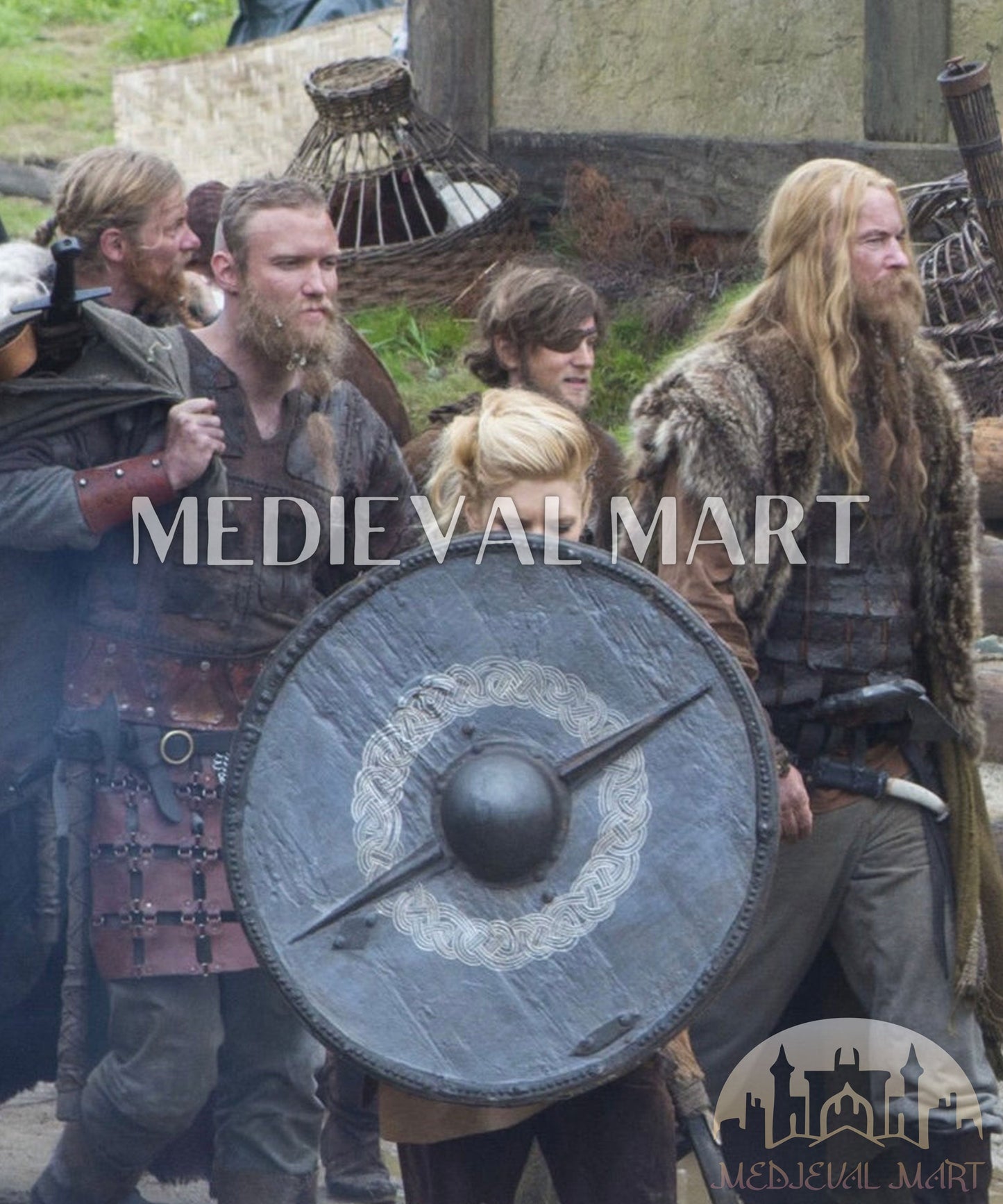 MEDIEVALMART FR Bouclier Viking Iconique Jarl Borg à Pointes en Fer – Bouclier Viking Battleworn | Cadeau pour Papa