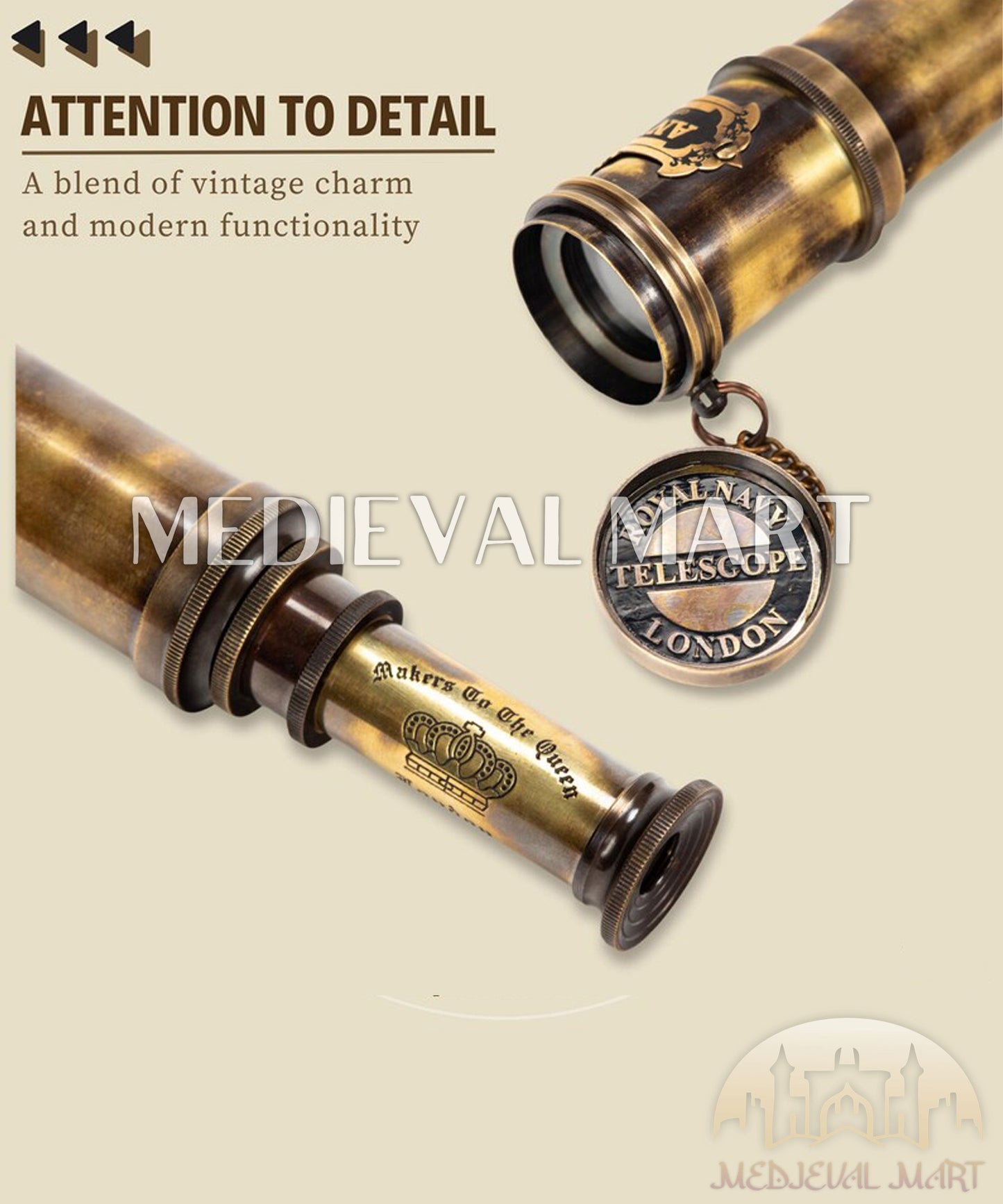 MEDIEVALMART FR Bouclier Médiéval Templier Inspiré de la Croix Zelda & Diable en Bois – Finition Bleue & Or | Cadeau pour Noël