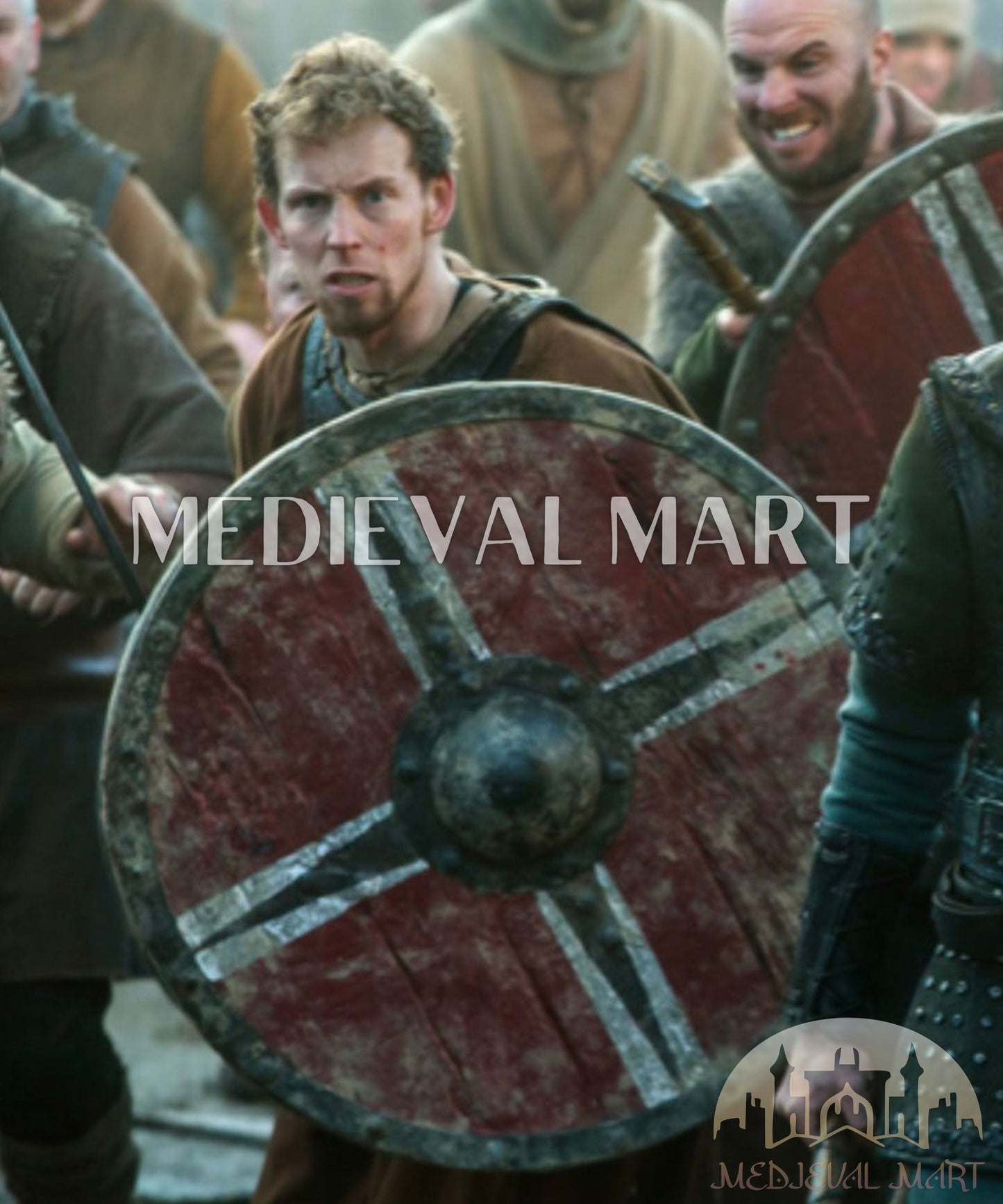 MEDIEVALMART FR Bouclier Viking Iconique Jarl Borg à Pointes en Fer – Bouclier Viking Battleworn | Cadeau pour Papa