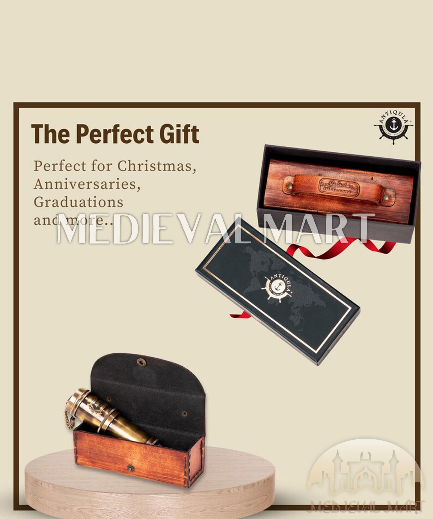 MEDIEVALMART FR Bouclier Médiéval Templier Inspiré de la Croix Zelda & Diable en Bois – Finition Bleue & Or | Cadeau pour Noël