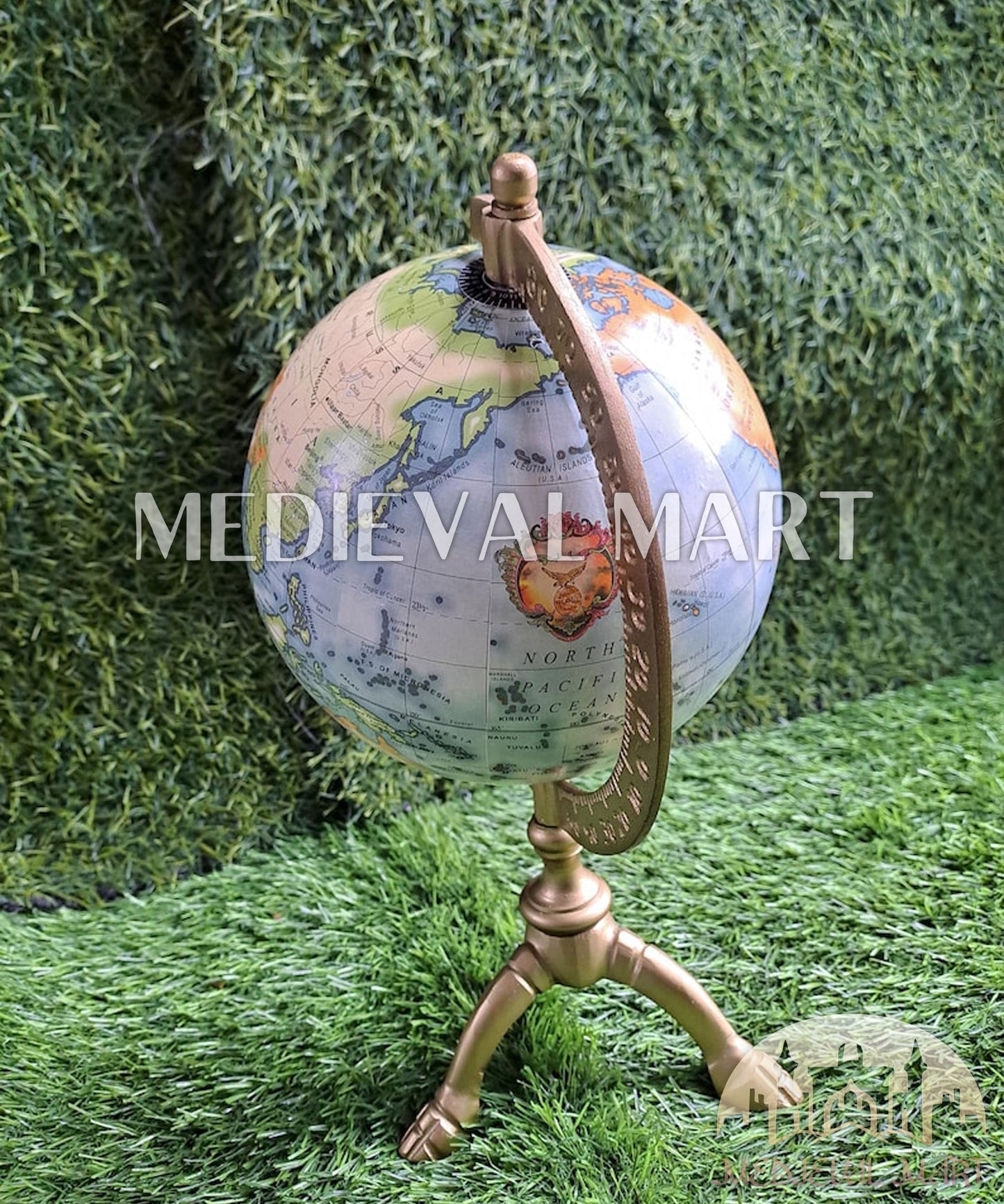 MEDIEVALMART FR Longue-Vue Nautique Antique 50X en Laiton – Télescope Portable de 18" pour Décoration Nautique