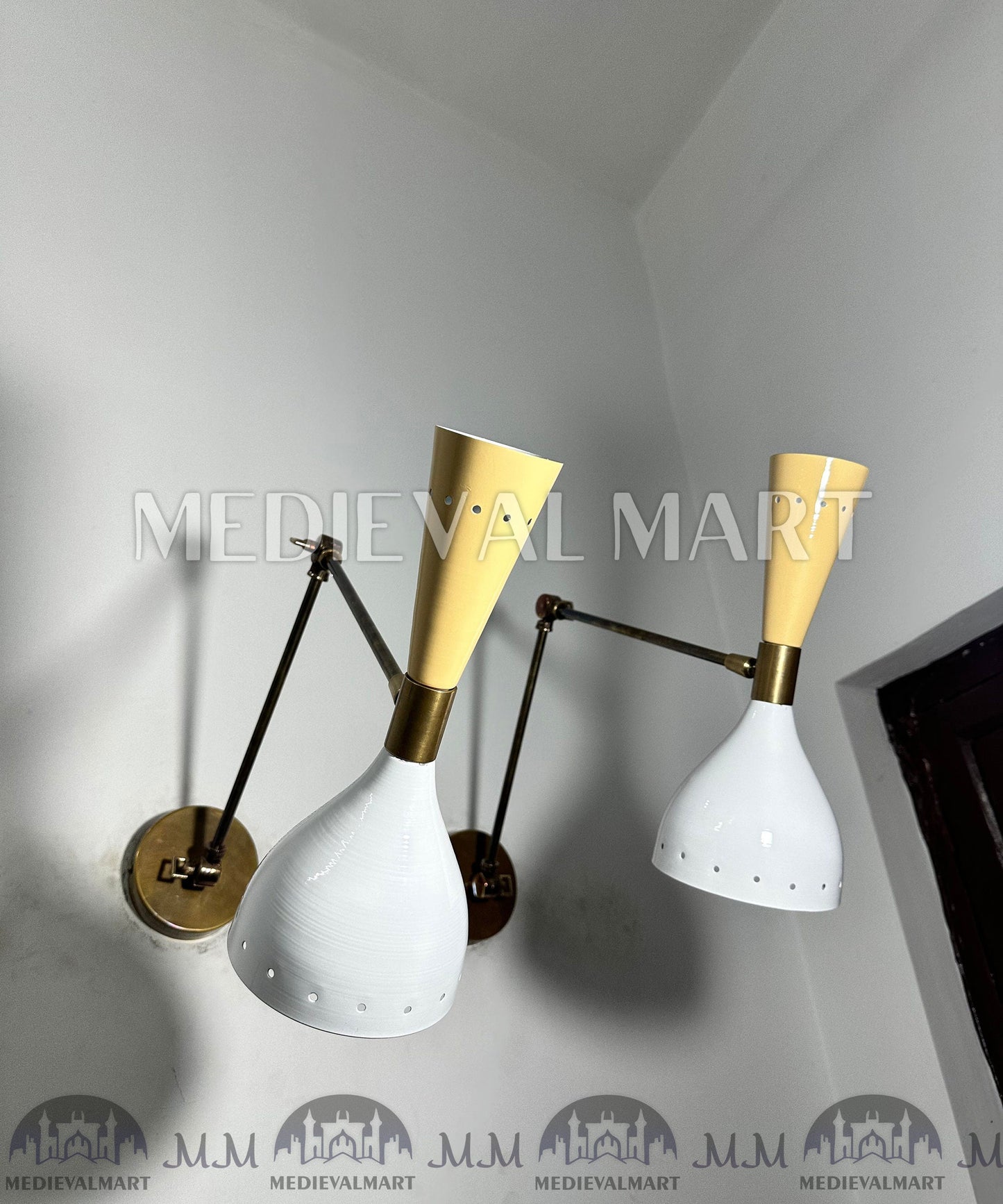 MEDIEVALMART FR Applique Murale Scarabée Vintage en Laiton : Luminaire Mural Mid-Century Modern