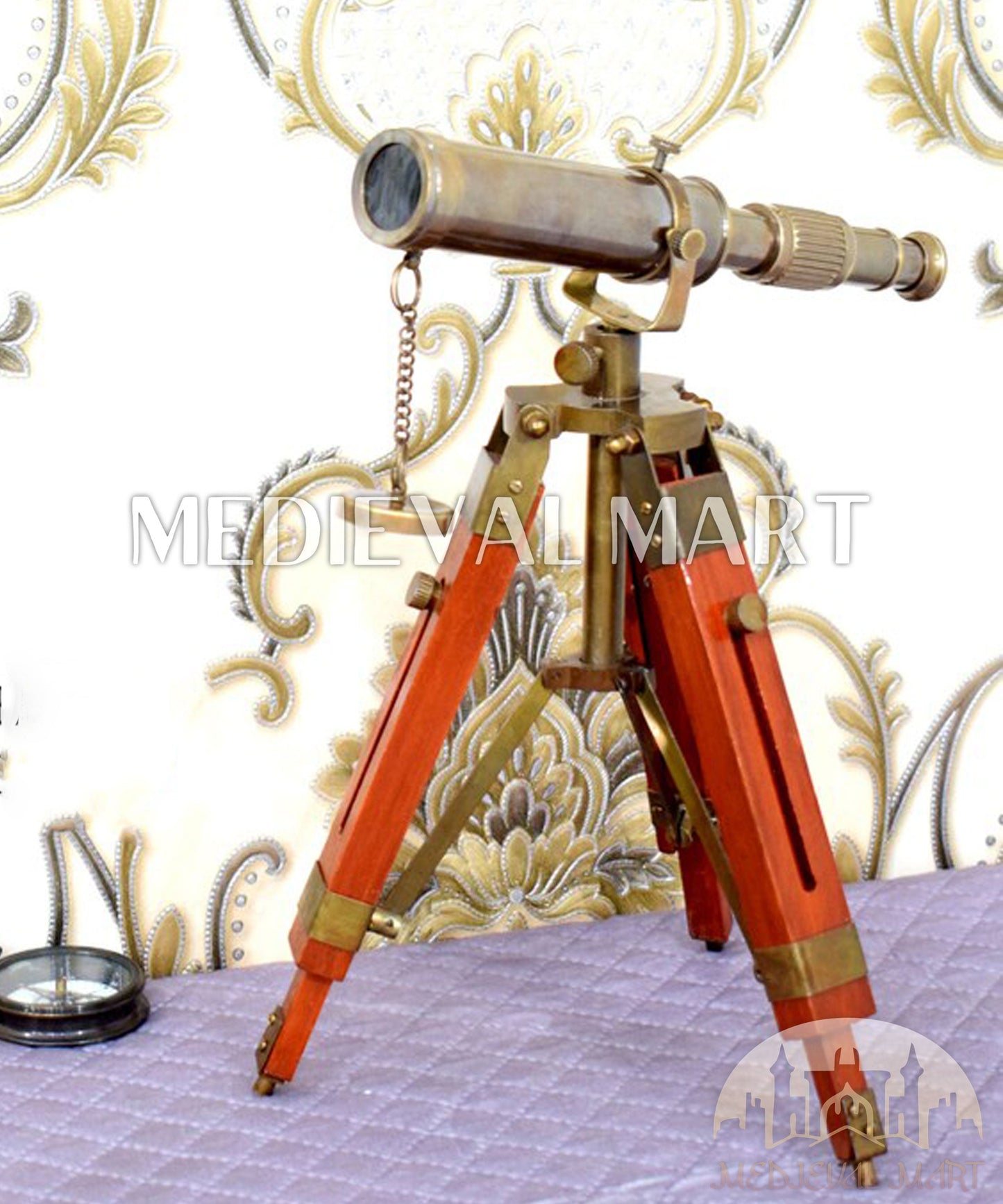 MEDIEVALMART FR Bouclier Médiéval Templier Inspiré de la Croix Zelda & Diable en Bois – Finition Bleue & Or | Cadeau pour Noël