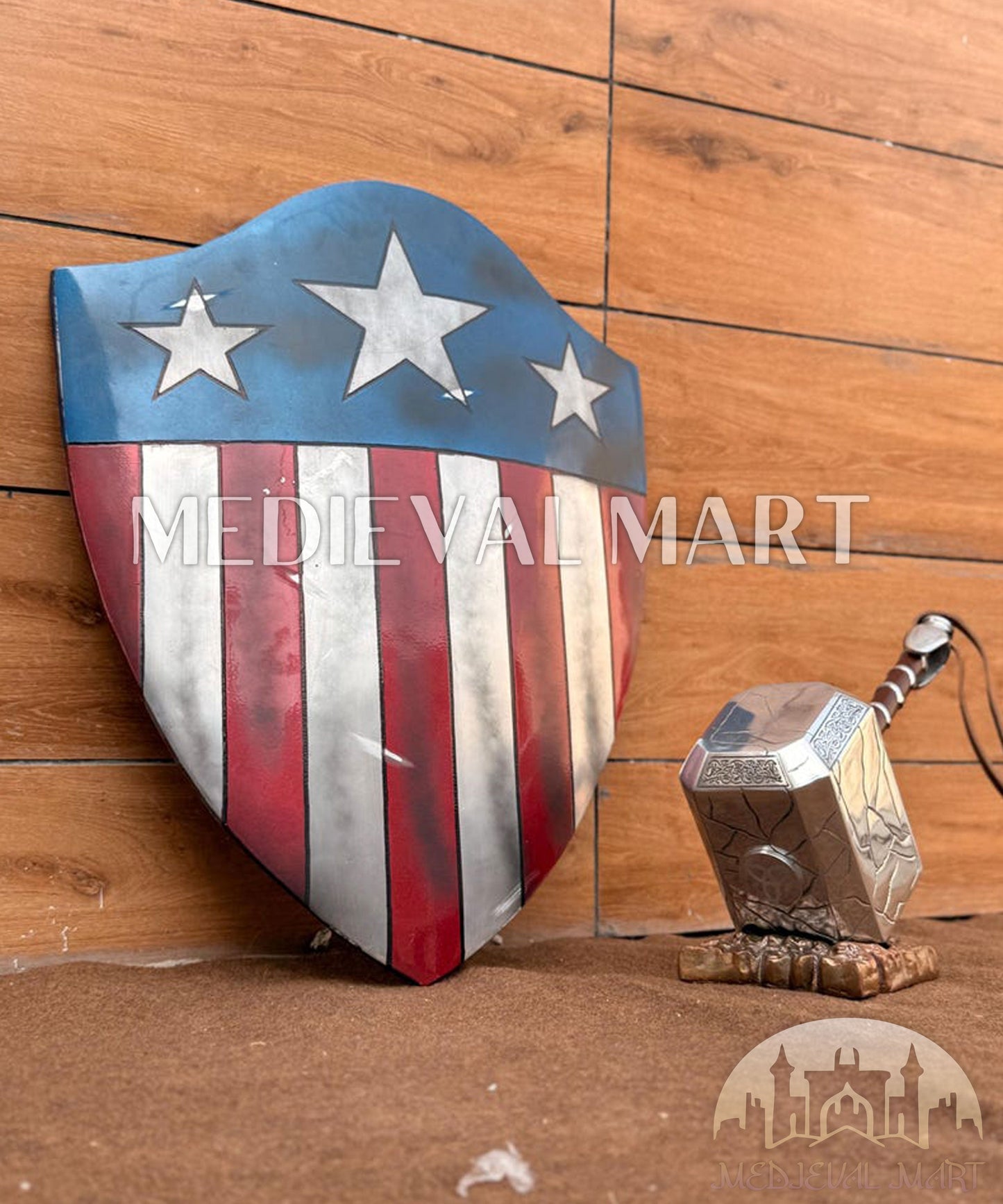 MEDIEVALMART FR Bouclier Endommagé de Steve Rogers – First Avengers | Cadeau pour Cosplay