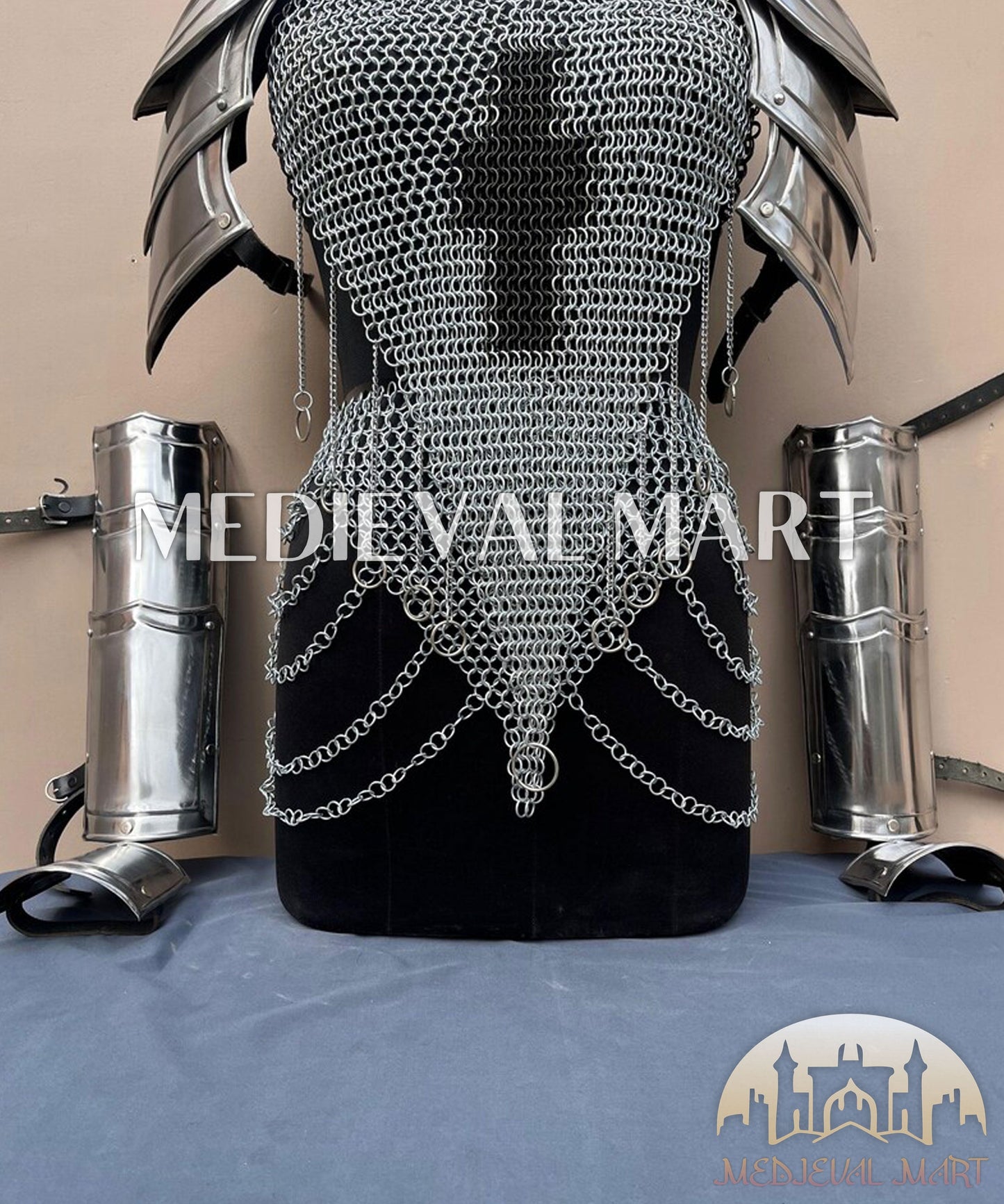 MEDIEVALMART FR Armure de Combat du XIVe Siècle – Ensemble Complet d’Armure de Buhurt avec Bassinet Klappvisor & Épée