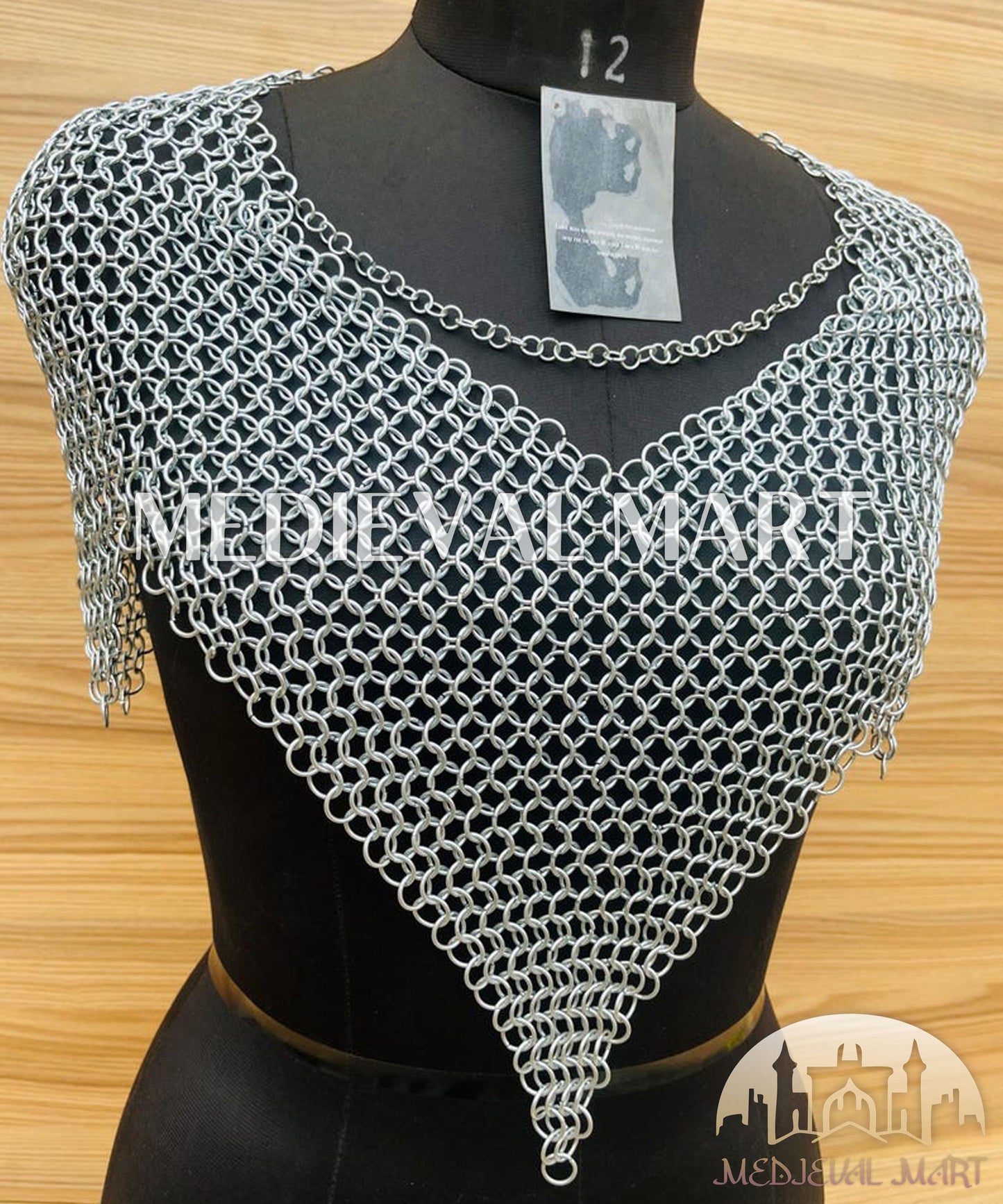 MEDIEVALMART FR Bouclier Viking Iconique Valhalla Noir/Gris – Ivar le Désossé avec Pointes en Fer | Cadeau pour Papa