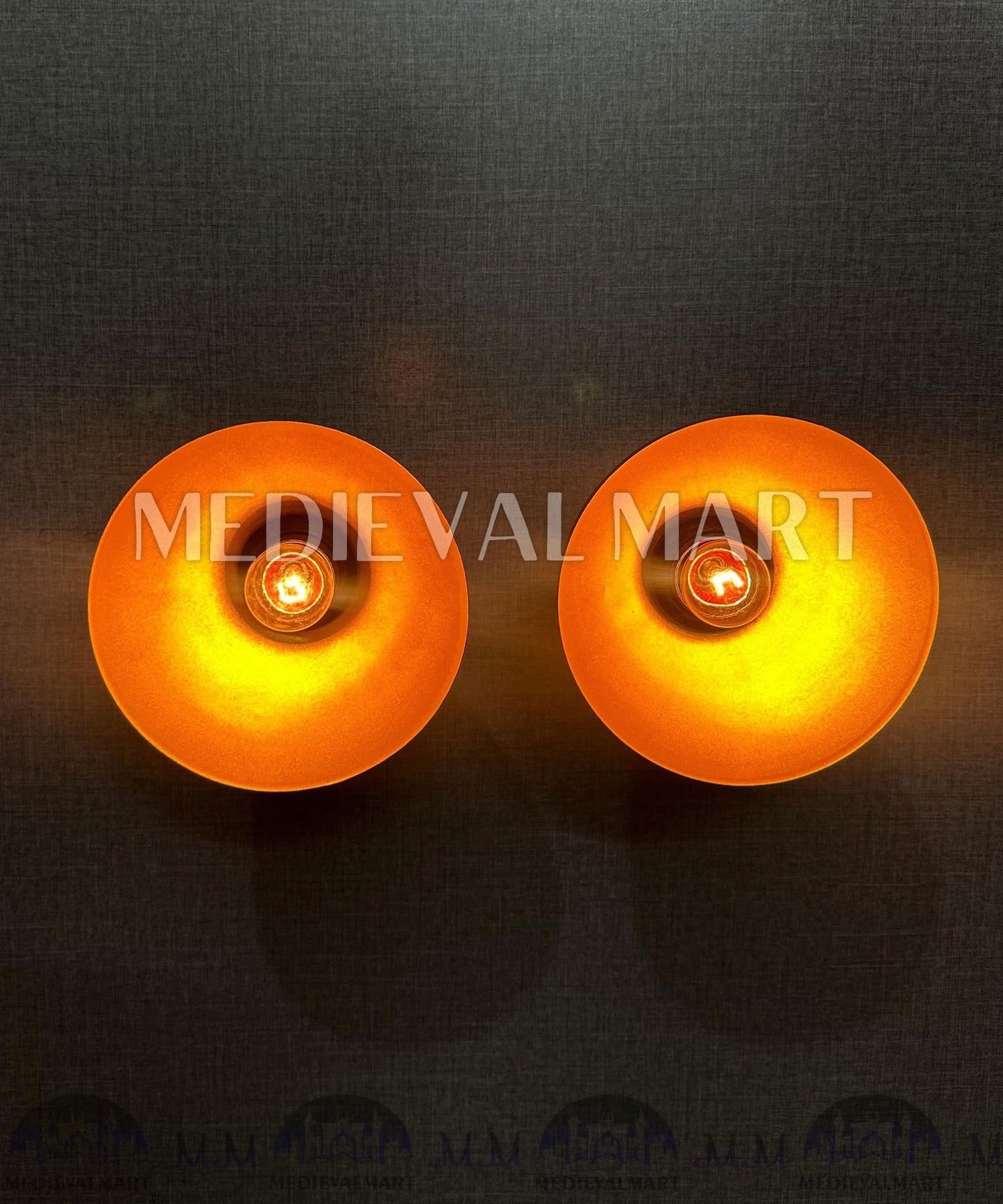 MEDIEVALMART FR Applique Murale À Double Cône En Laiton Marron, Lampe De Coiffeuse Fabriquée À La Main