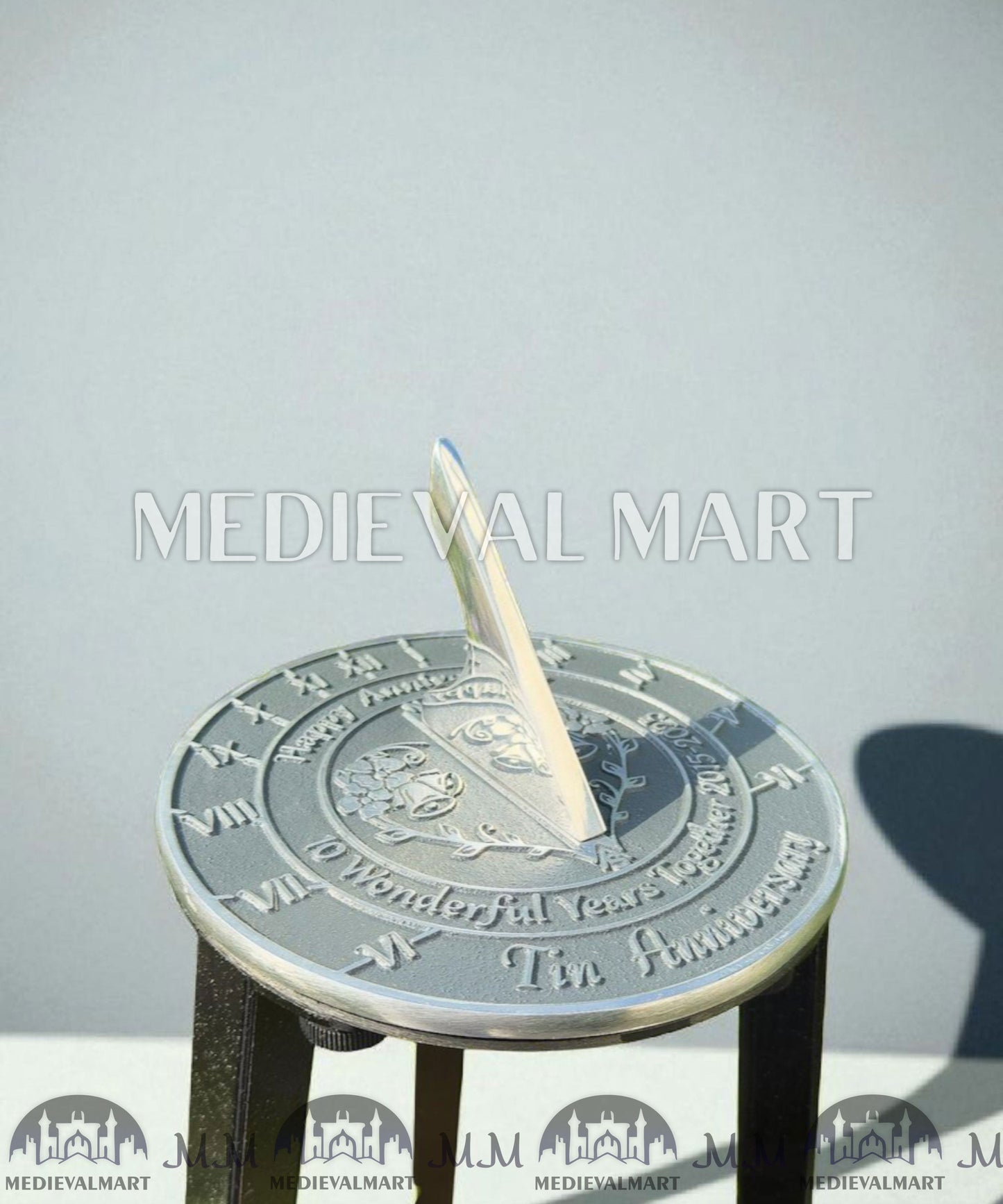 MEDIEVALMART FR Bouclier Viking Iconique Valhalla Noir/Gris – Ivar le Désossé avec Pointes en Fer | Cadeau pour Papa