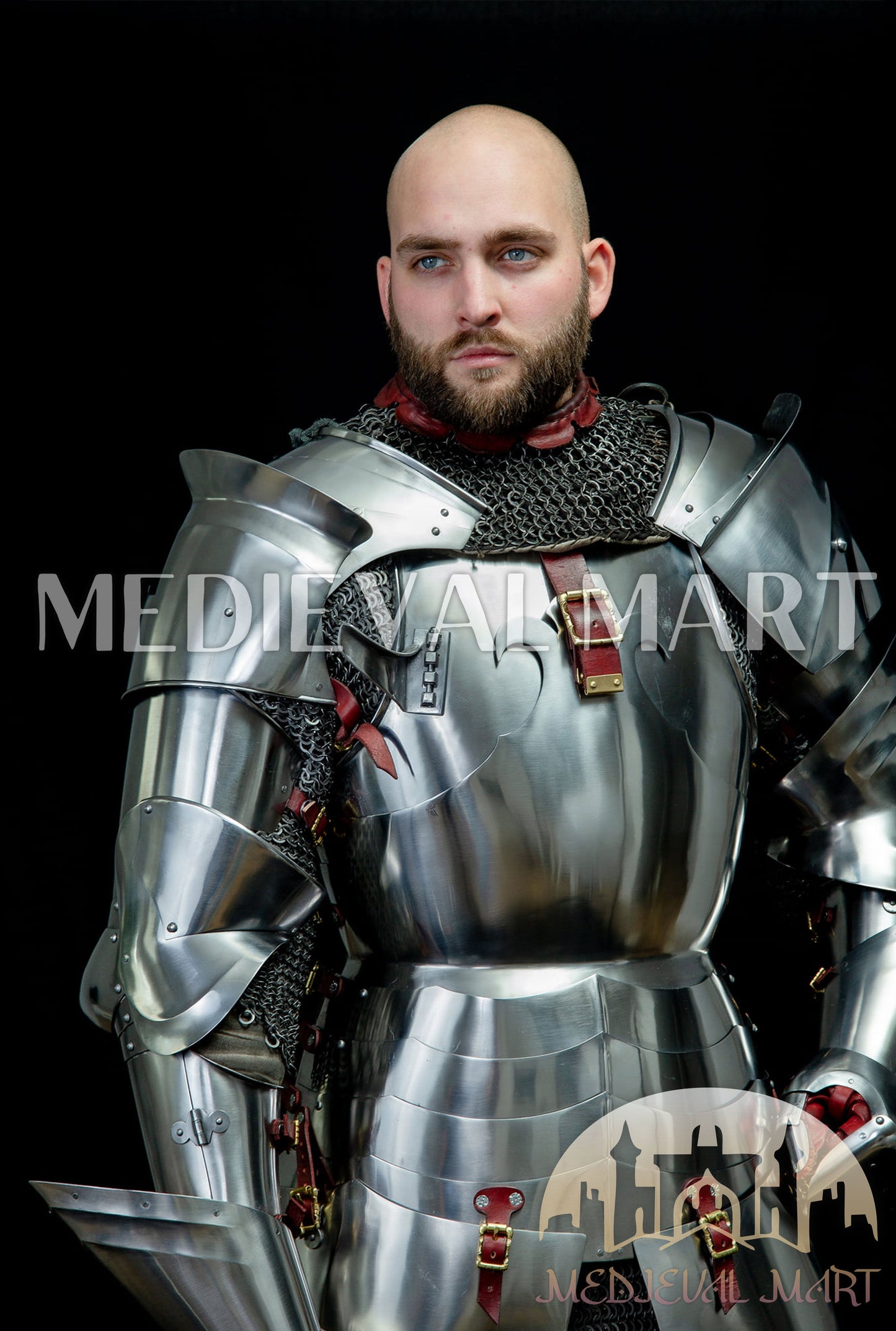 MEDIEVALMART FR Armure Médiévale de l’Empire Romain Kastenbrust – Armure Complète en Plaques avec Épée Alexander (ROA 1332)
