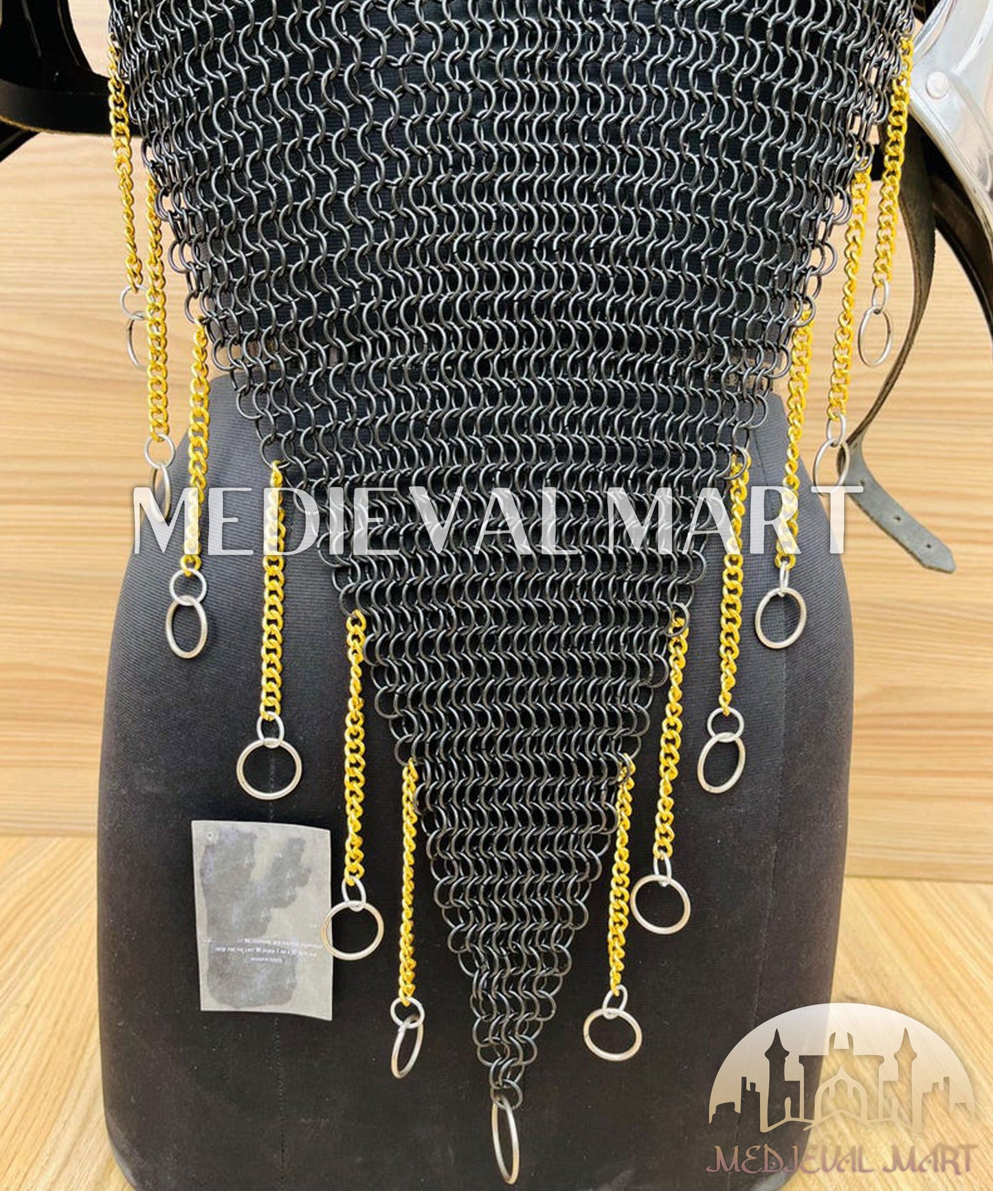 MEDIEVALMART FR Bouclier Viking Iconique Valhalla Noir/Gris – Ivar le Désossé avec Pointes en Fer | Cadeau pour Papa