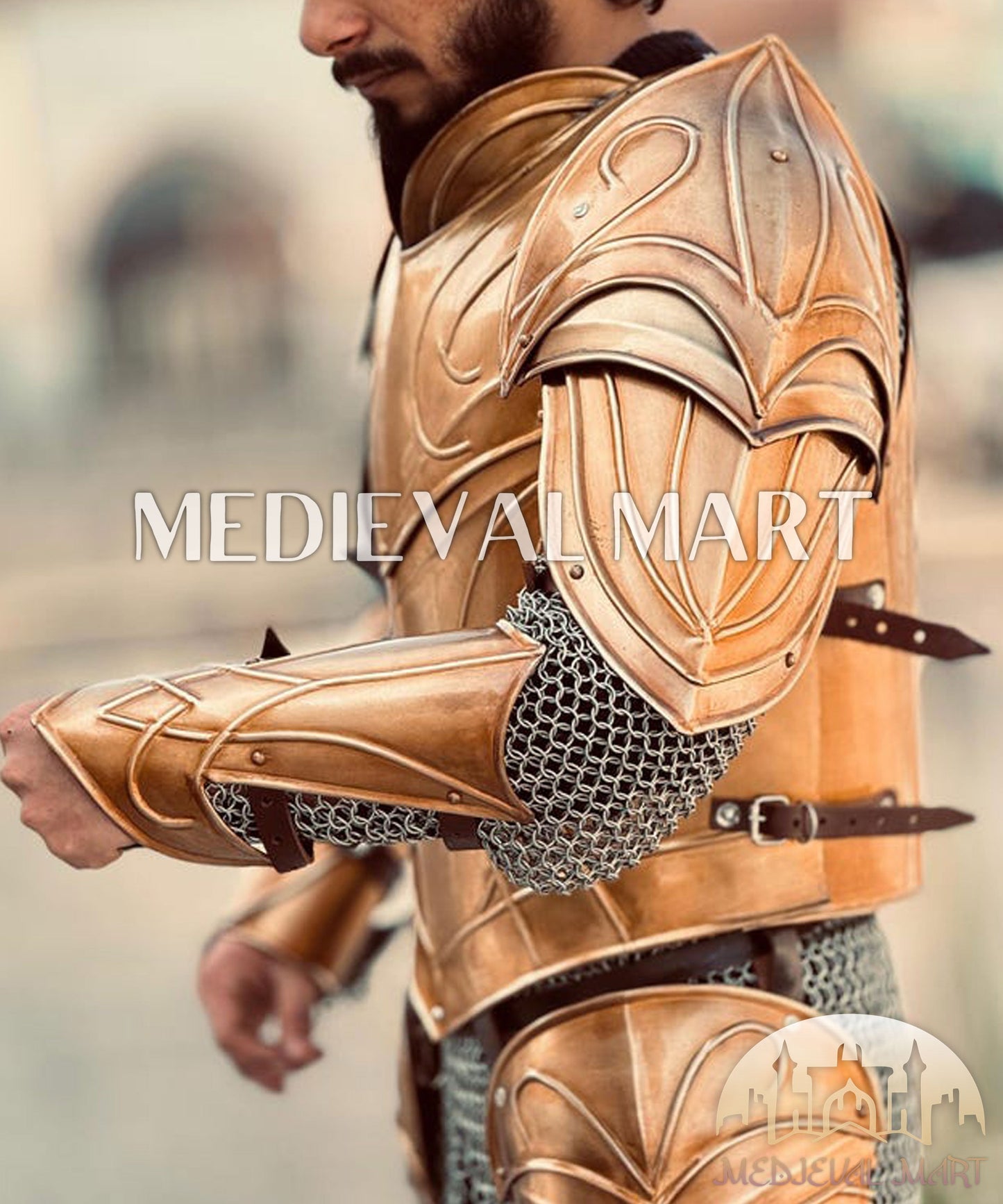 MEDIEVALMART FR Armure Médiévale de l’Empire Romain Kastenbrust – Armure Complète en Plaques avec Épée Alexander (ROA 1332)