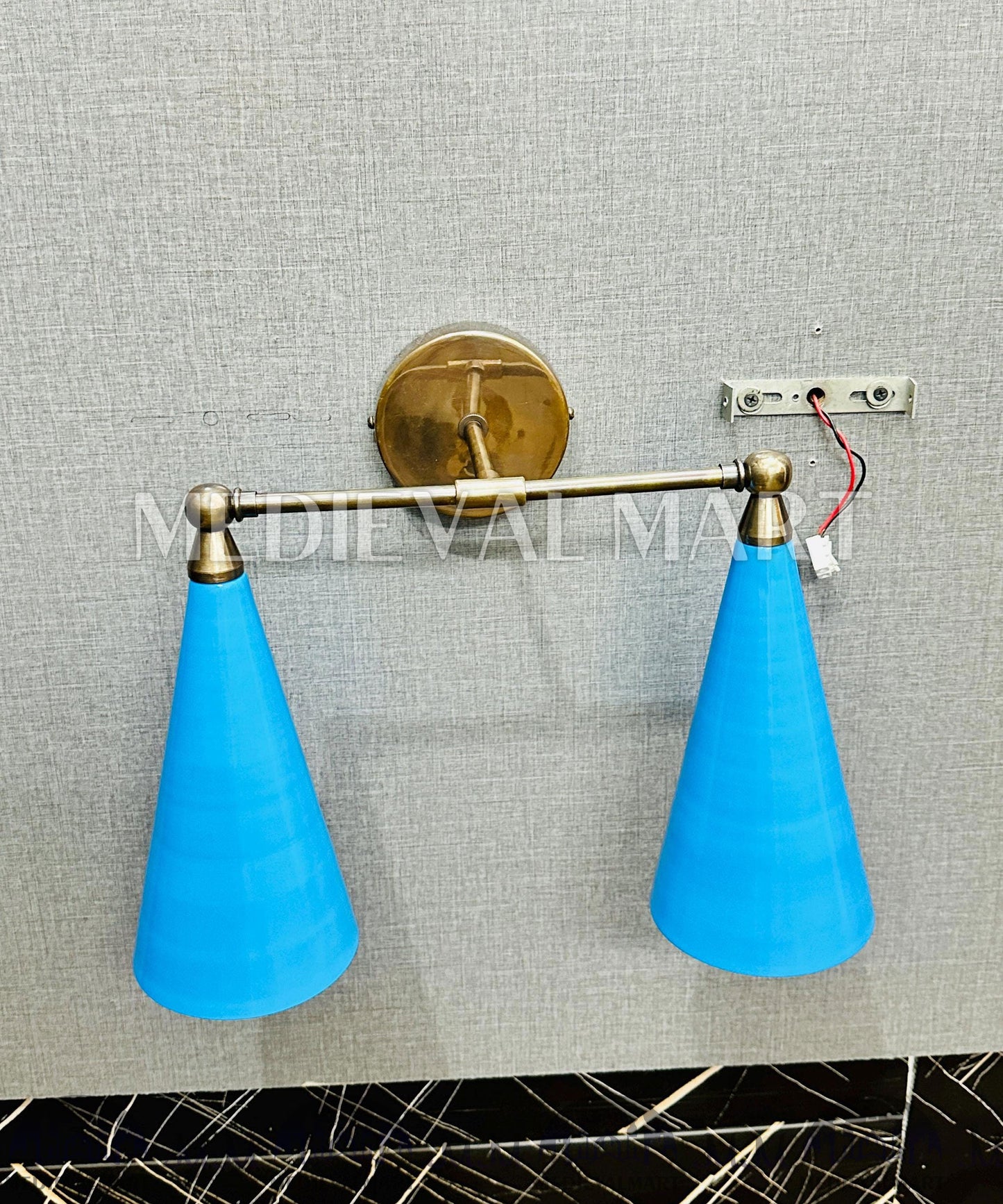 MEDIEVALMART FR Applique Murale Scarabée Vintage en Laiton : Luminaire Mural Mid-Century Modern