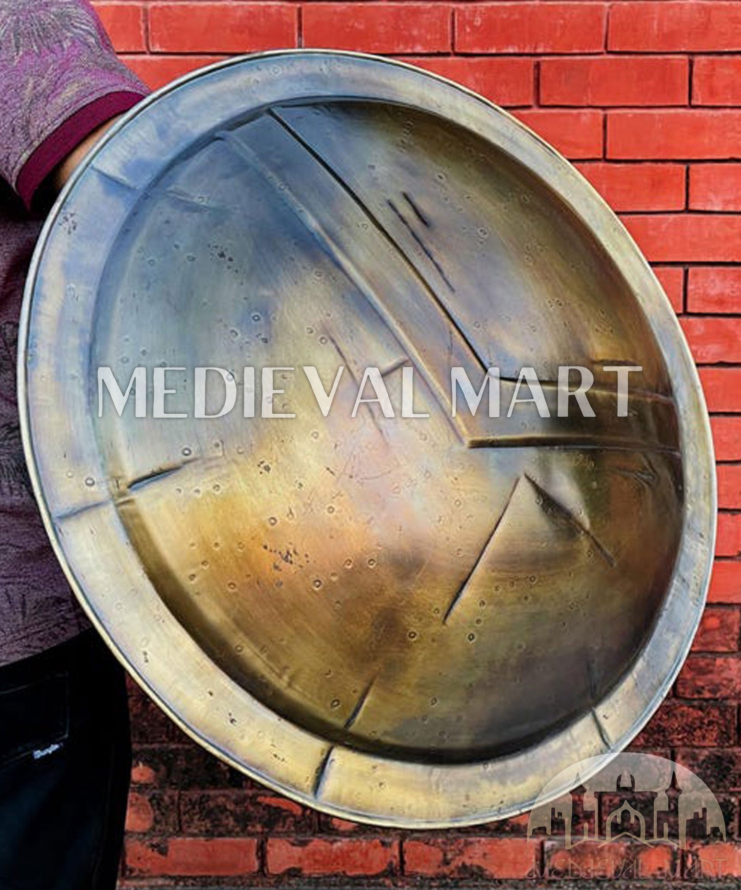 MEDIEVALMART FR Bouclier Viking Iconique Jarl Borg à Pointes en Fer – Bouclier Viking Battleworn | Cadeau pour Papa