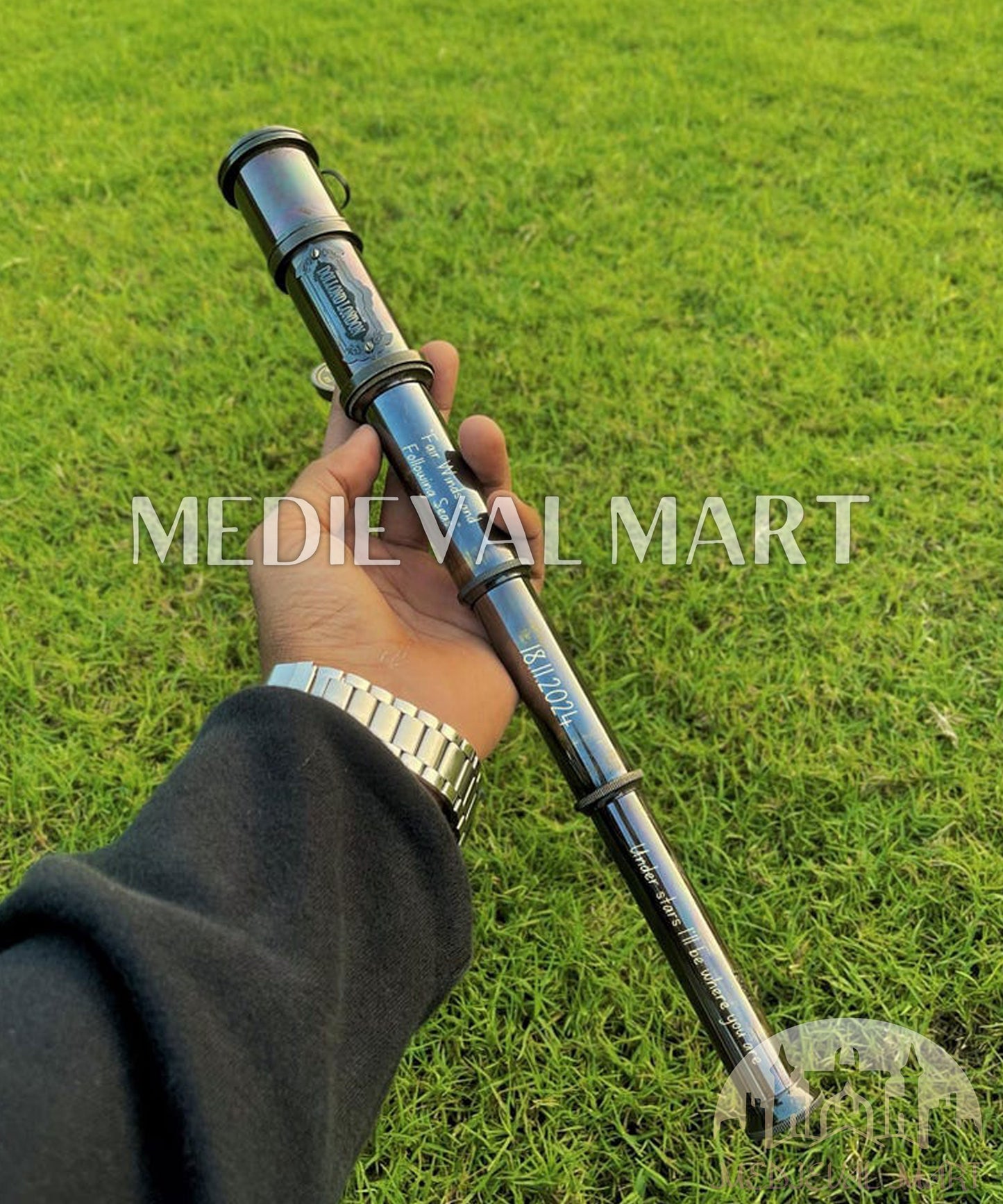 MEDIEVALMART FR Bouclier Médiéval Templier Inspiré de la Croix Zelda & Diable en Bois – Finition Bleue & Or | Cadeau pour Noël