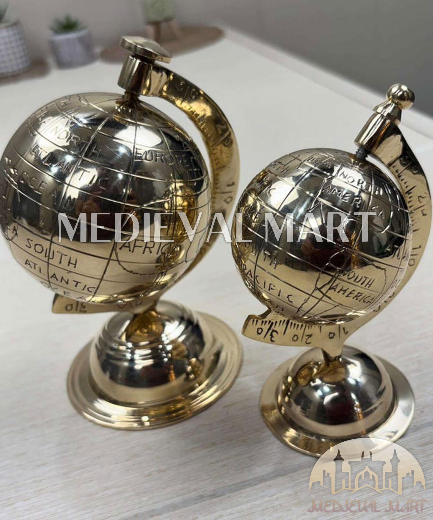 MEDIEVALMART FR Longue-Vue Nautique Antique 50X en Laiton – Télescope Portable de 18" pour Décoration Nautique