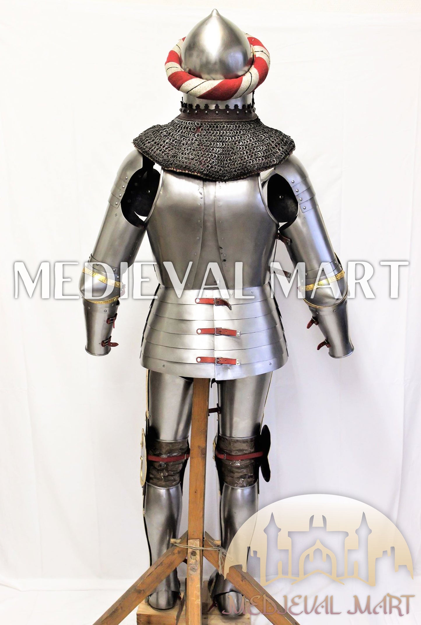 MEDIEVALMART FR Armure de Combat du XIVe Siècle – Ensemble Complet d’Armure de Buhurt avec Bassinet Klappvisor & Épée