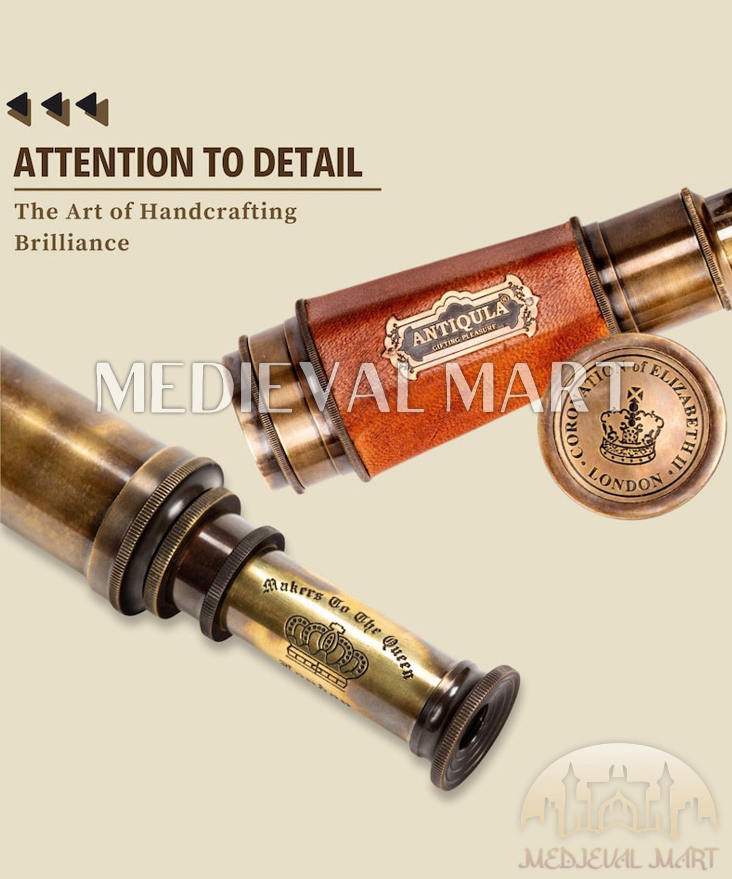 MEDIEVALMART FR Bouclier Médiéval Templier Inspiré de la Croix Zelda & Diable en Bois – Finition Bleue & Or | Cadeau pour Noël