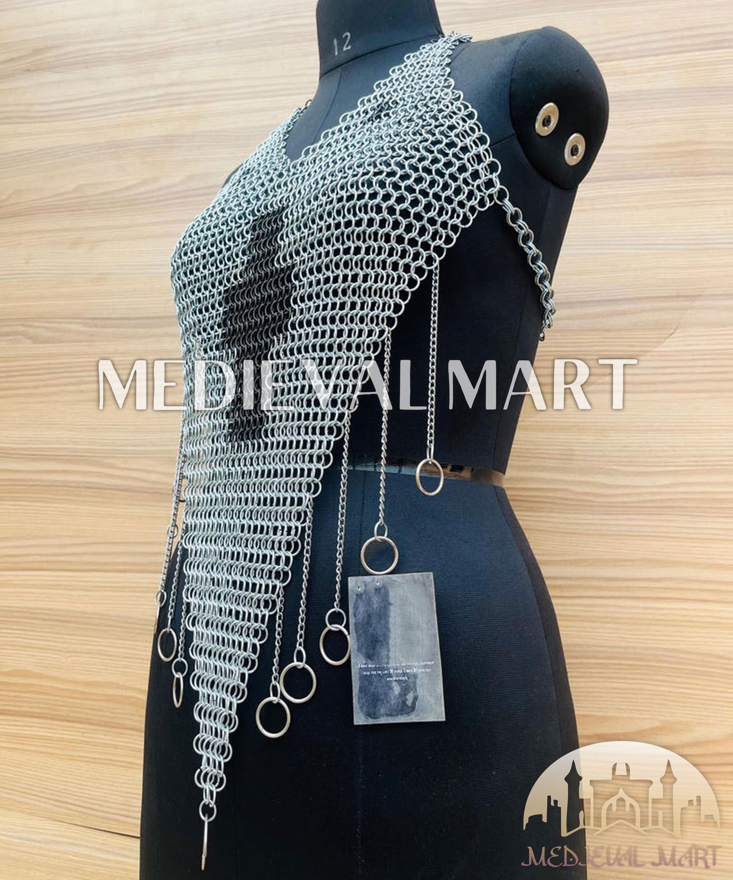 MEDIEVALMART FR Bouclier Viking Iconique Valhalla Noir/Gris – Ivar le Désossé avec Pointes en Fer | Cadeau pour Papa