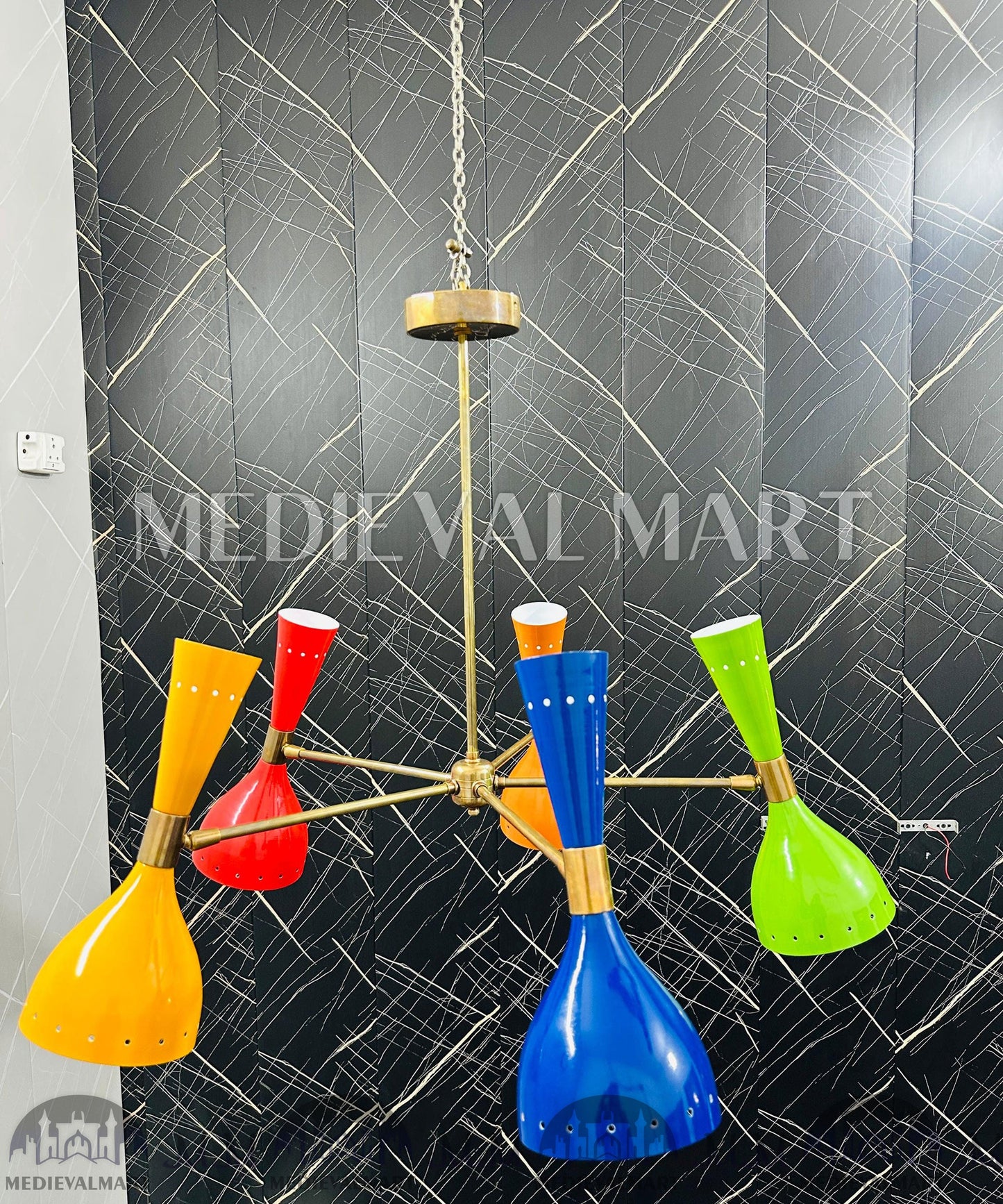 MEDIEVALMART FR Ensemble De Gantelets Dorés Inspirés De Sauron Witcher LOTR Avec Étoile Bleue – Gants D’Armure Cosplay