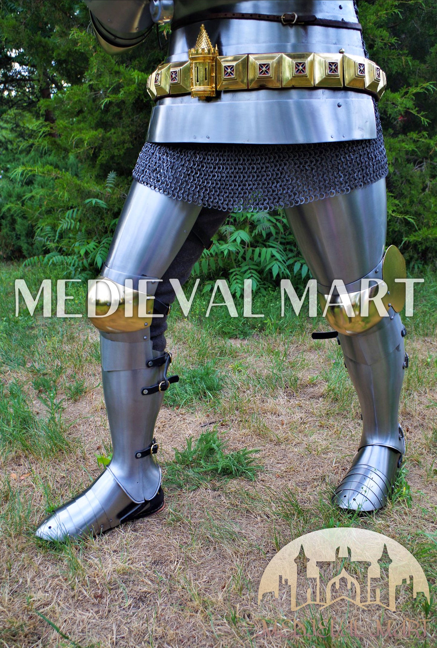 MEDIEVALMART FR Armure de Combat du XIVe Siècle – Ensemble Complet d’Armure de Buhurt avec Bassinet Klappvisor & Épée