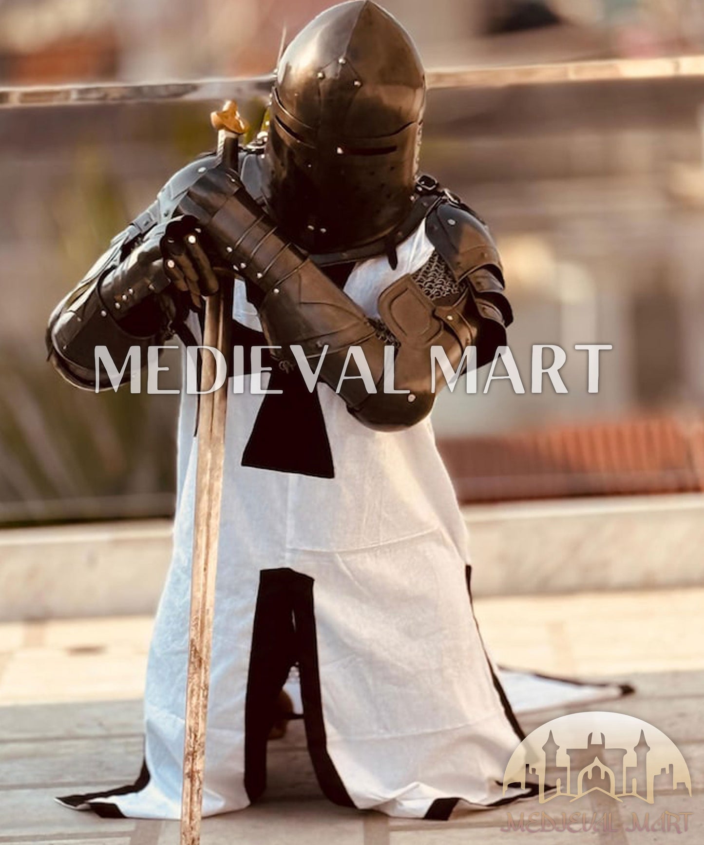 MEDIEVALMART FR Armure Médiévale de l’Empire Romain Kastenbrust – Armure Complète en Plaques avec Épée Alexander (ROA 1332)