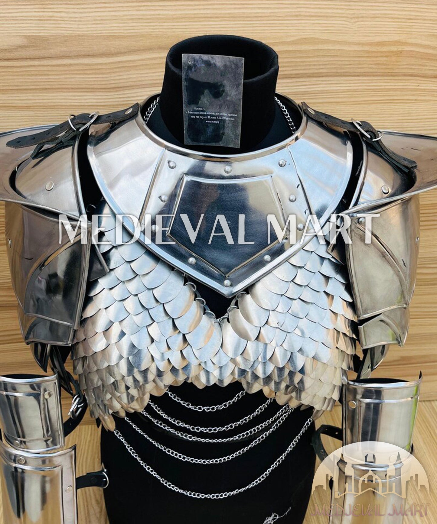 MEDIEVALMART FR Armure de Combat du XIVe Siècle – Ensemble Complet d’Armure de Buhurt avec Bassinet Klappvisor & Épée