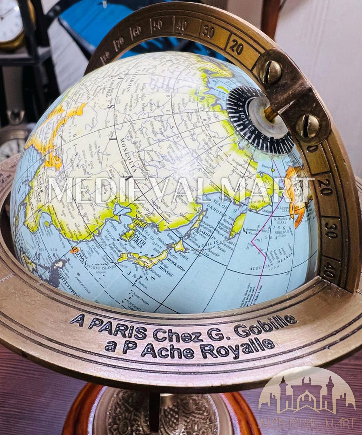 MEDIEVALMART FR Longue-Vue Nautique Antique 50X en Laiton – Télescope Portable de 18" pour Décoration Nautique