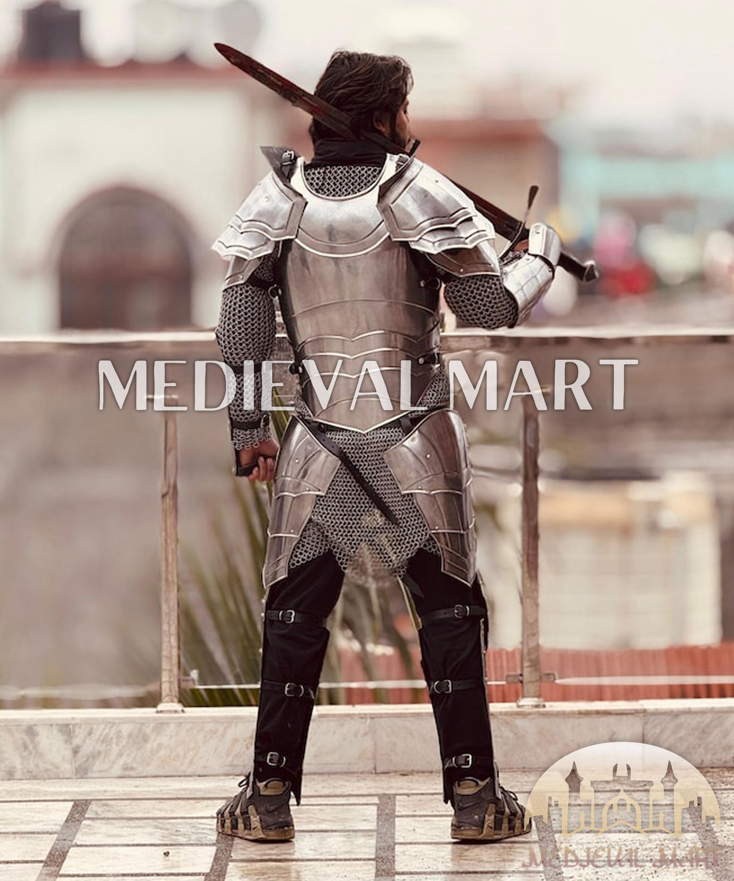 MEDIEVALMART FR Armure Médiévale de l’Empire Romain Kastenbrust – Armure Complète en Plaques avec Épée Alexander (ROA 1332)