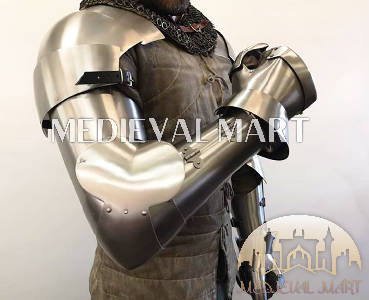 MEDIEVALMART FR Armure Médiévale de l’Empire Romain Kastenbrust – Armure Complète en Plaques avec Épée Alexander (ROA 1332)