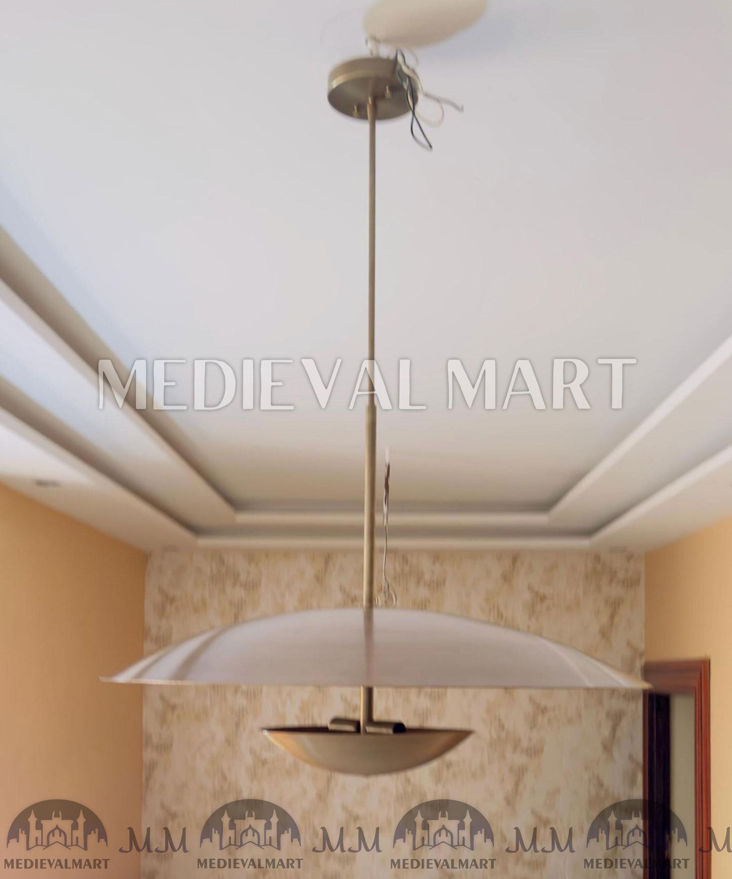 MEDIEVALMART FR Ensemble De Gantelets Dorés Inspirés De Sauron Witcher LOTR Avec Étoile Bleue – Gants D’Armure Cosplay