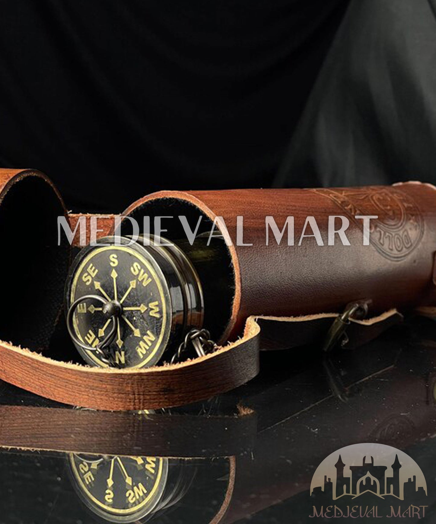 MEDIEVALMART FR Bouclier Médiéval Templier Inspiré de la Croix Zelda & Diable en Bois – Finition Bleue & Or | Cadeau pour Noël