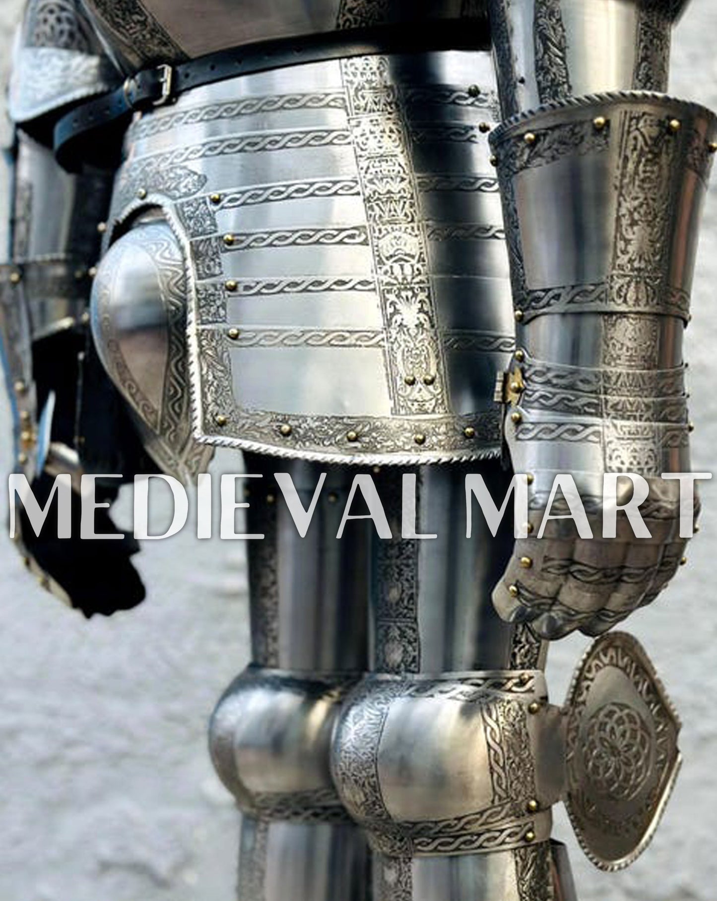 MEDIEVALMART FR Armure Médiévale de l’Empire Romain Kastenbrust – Armure Complète en Plaques avec Épée Alexander (ROA 1332)