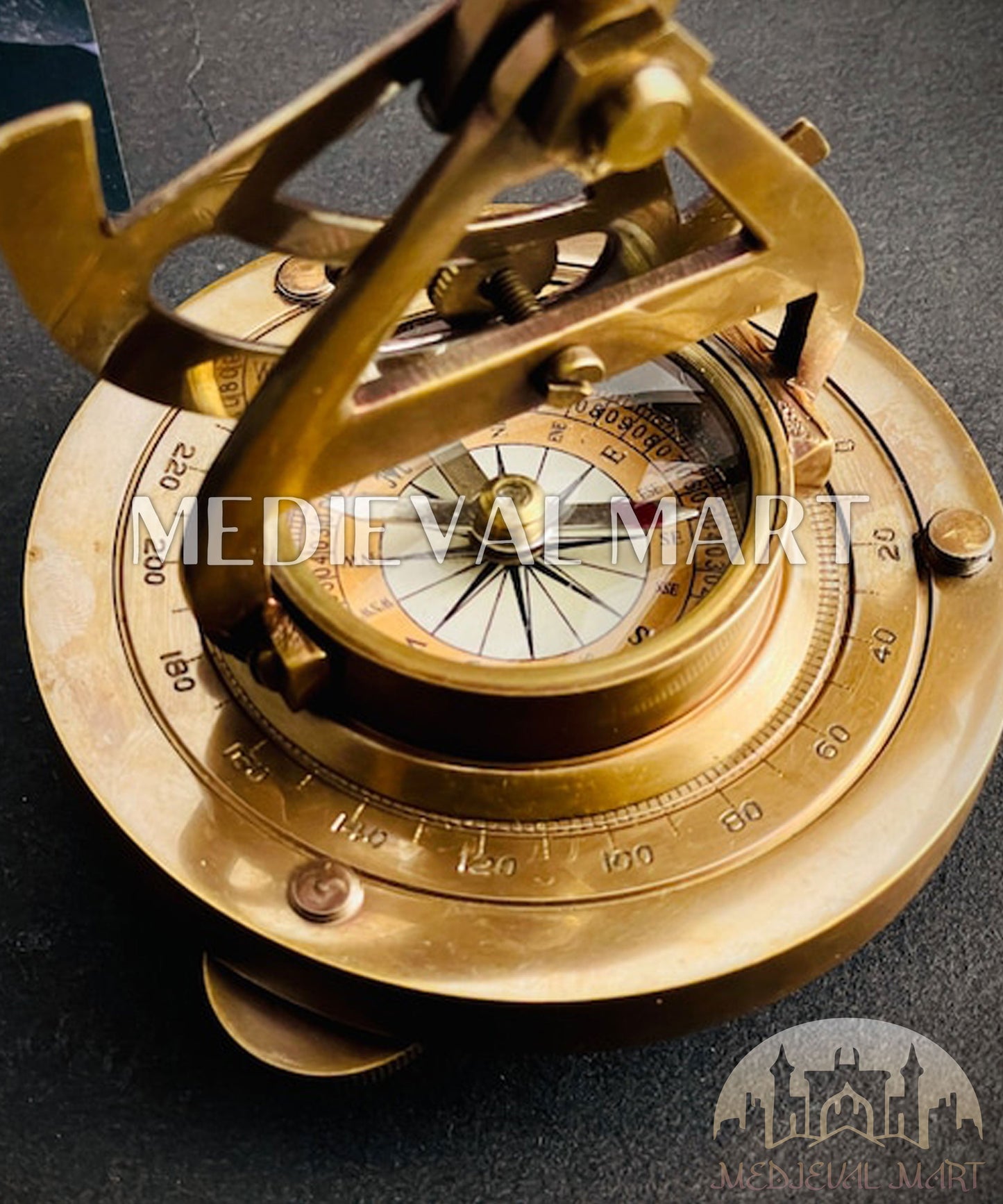 MEDIEVALMART FR Longue-Vue Nautique Antique 50X en Laiton – Télescope Portable de 18" pour Décoration Nautique