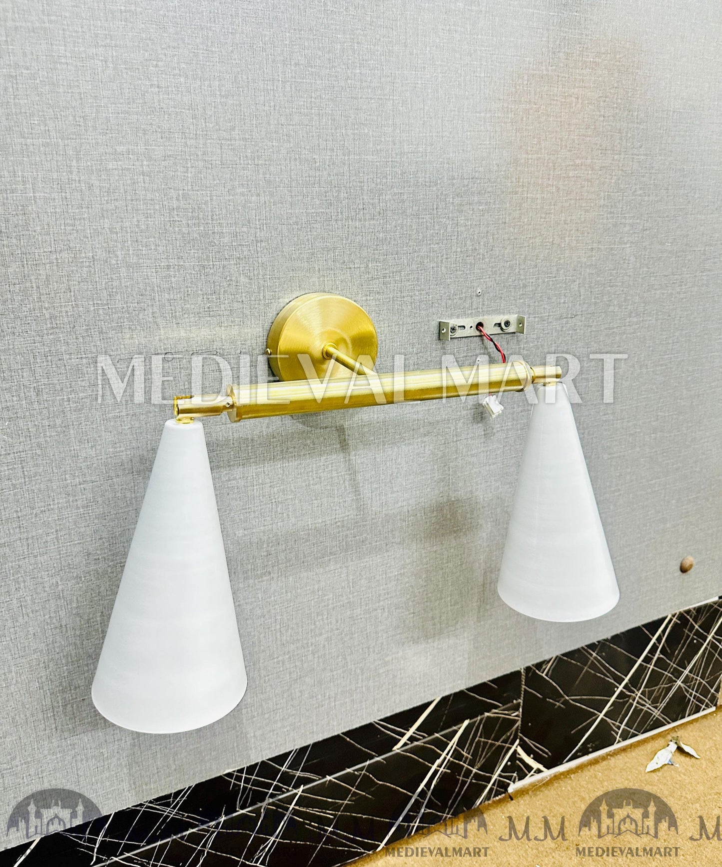 MEDIEVALMART FR Applique Murale Scarabée Vintage en Laiton : Luminaire Mural Mid-Century Modern