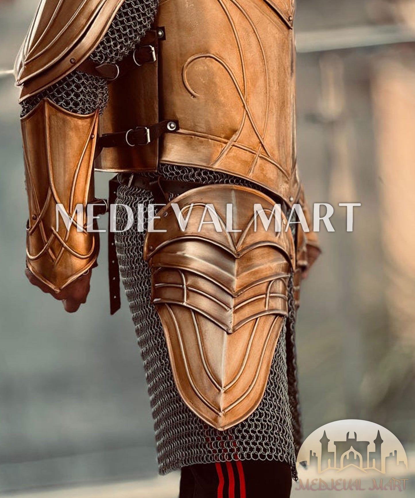 MEDIEVALMART FR Armure Médiévale de l’Empire Romain Kastenbrust – Armure Complète en Plaques avec Épée Alexander (ROA 1332)