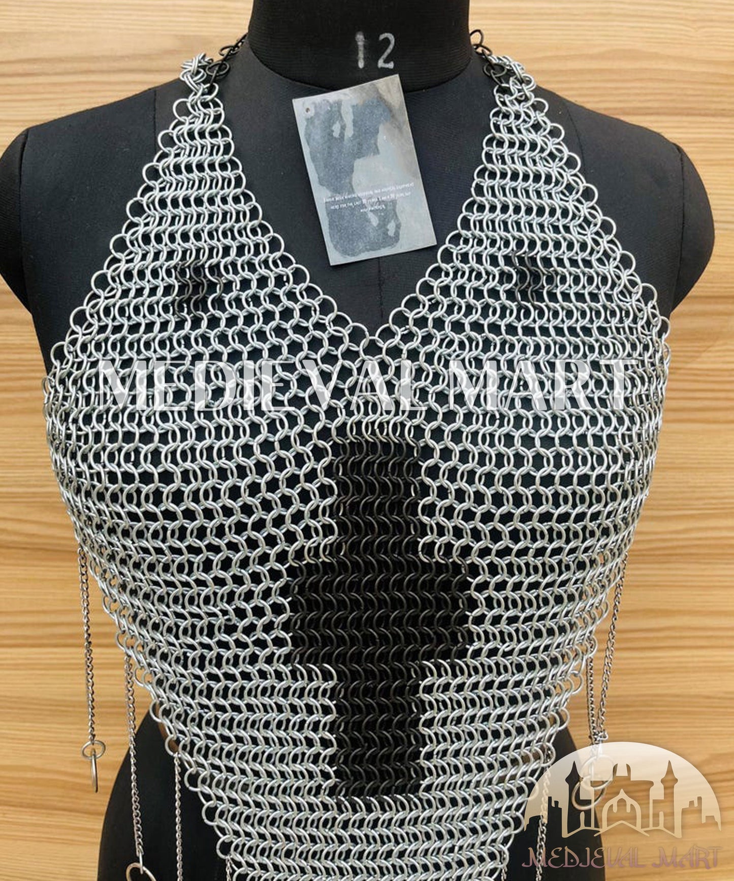 MEDIEVALMART FR Bouclier Viking Iconique Valhalla Noir/Gris – Ivar le Désossé avec Pointes en Fer | Cadeau pour Papa