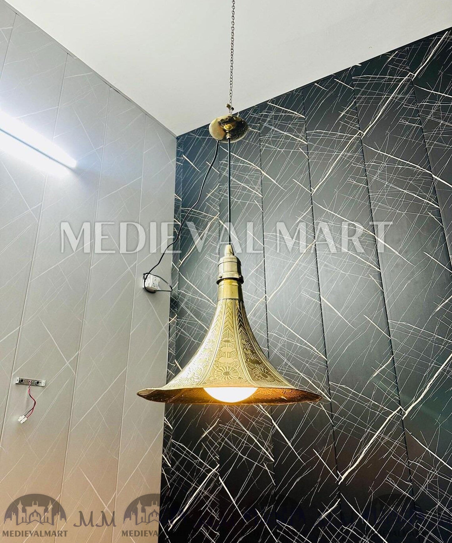 MEDIEVALMART FR Ensemble De Gantelets Dorés Inspirés De Sauron Witcher LOTR Avec Étoile Bleue – Gants D’Armure Cosplay