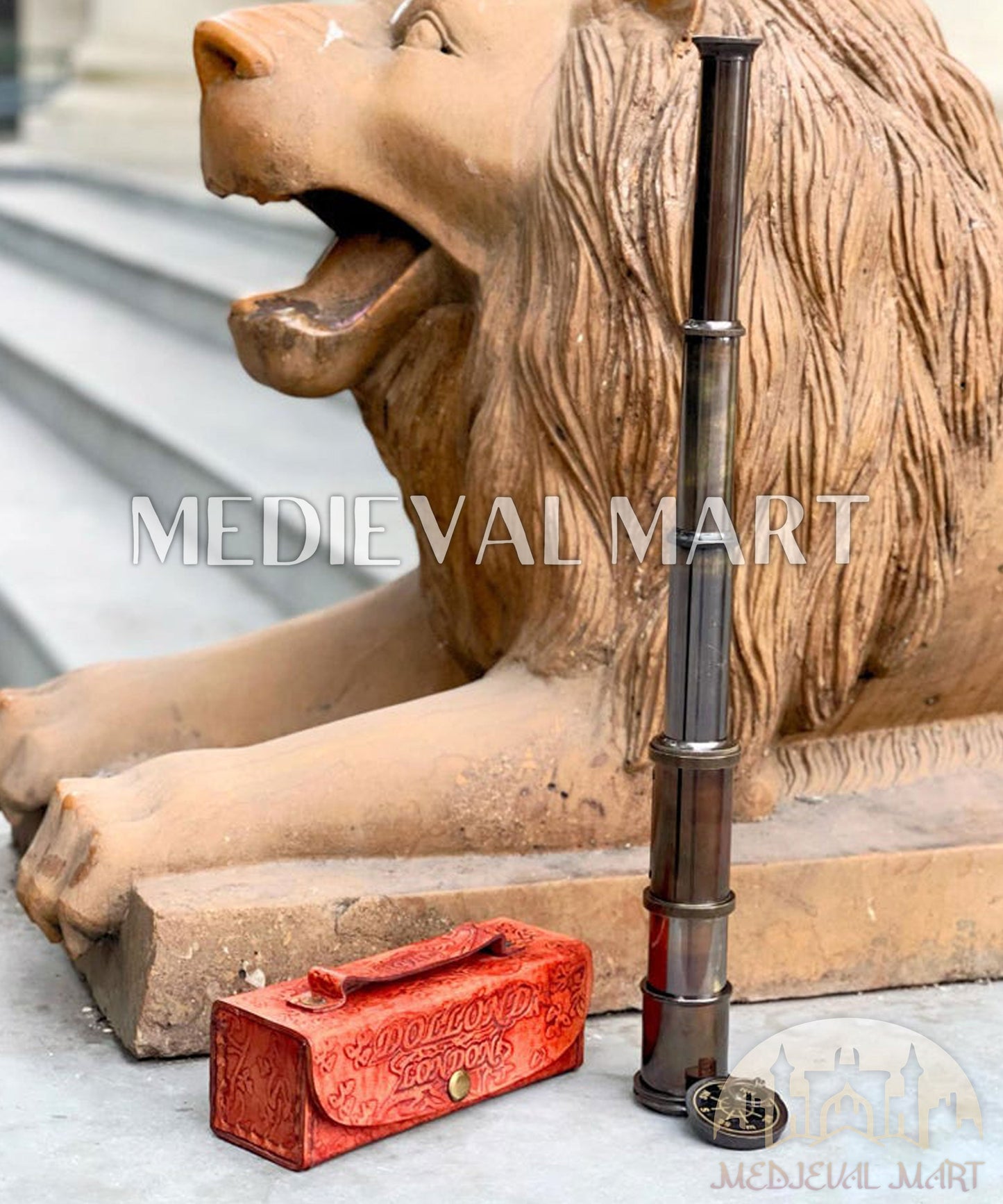 MEDIEVALMART FR Bouclier Médiéval Templier Inspiré de la Croix Zelda & Diable en Bois – Finition Bleue & Or | Cadeau pour Noël