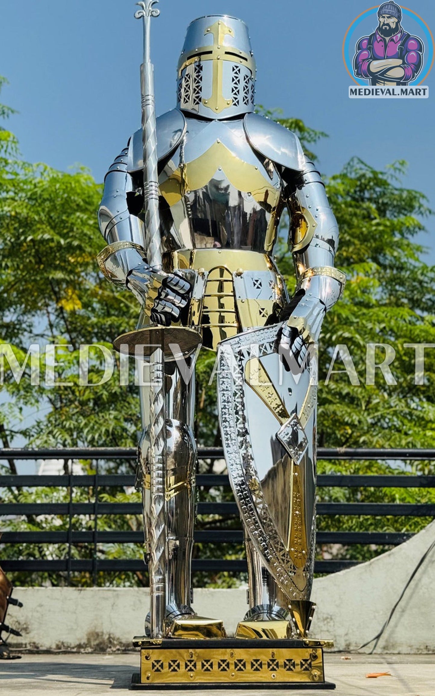 MEDIEVALMART FR Armure Médiévale de l’Empire Romain Kastenbrust – Armure Complète en Plaques avec Épée Alexander (ROA 1332)