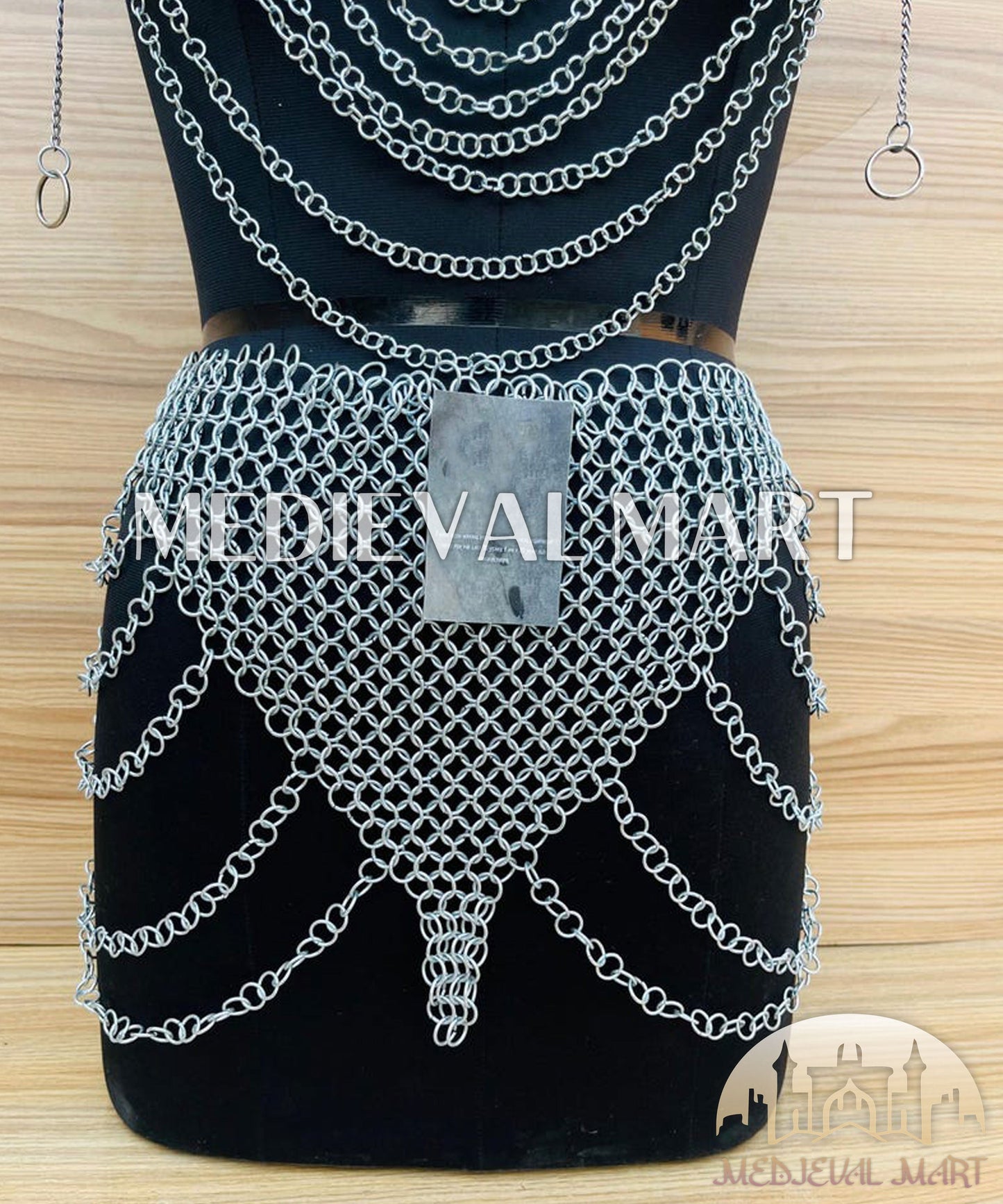 MEDIEVALMART FR Bouclier Viking Iconique Valhalla Noir/Gris – Ivar le Désossé avec Pointes en Fer | Cadeau pour Papa